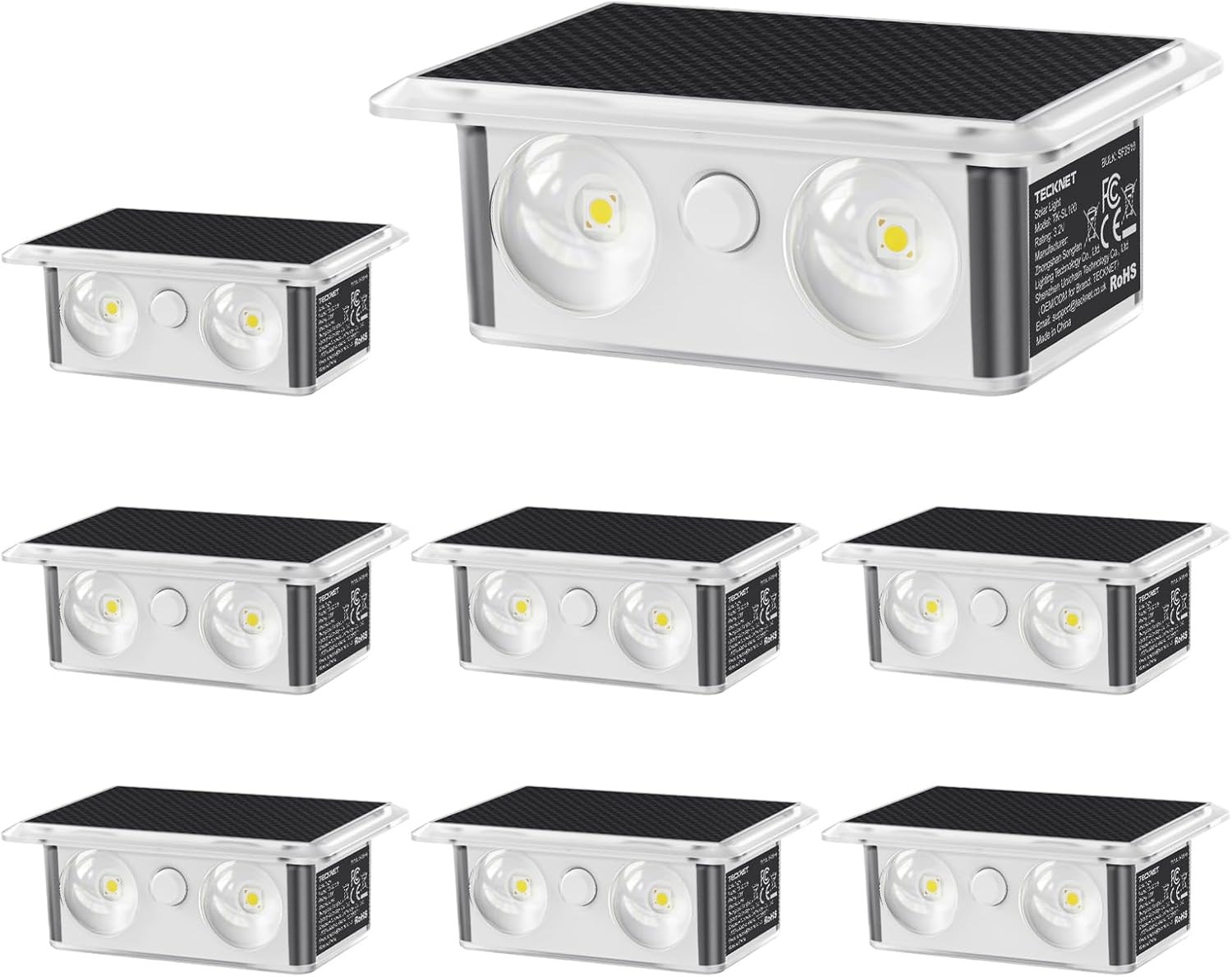 (6 pcs) Solar Fence Lights Up Down Lighting Solar Lights Outdoor Garden Warm White RGB 8 Colors Solar Powered Wall Lights IP66 Waterproof for Outside Yard Patio 