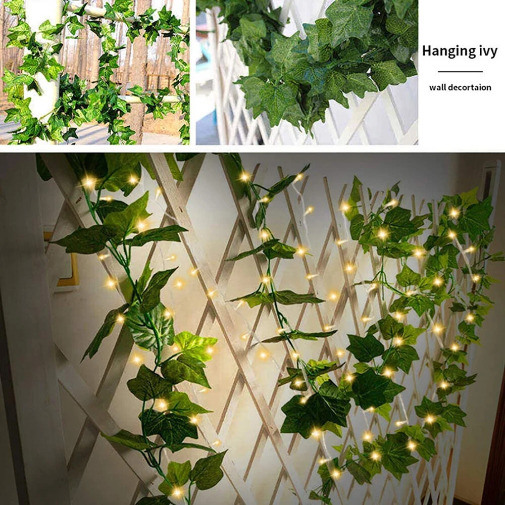 50 LED Solar Powered Ivy Vine Fairy String Lights Garden Outdoor Wall Light 