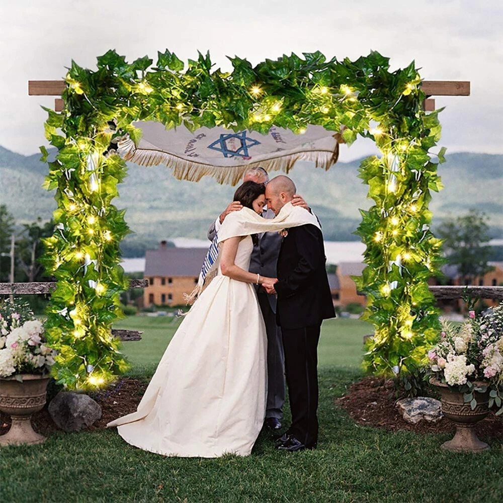 50 LED Solar Powered Ivy Vine Fairy String Lights Garden Outdoor Wall Light 