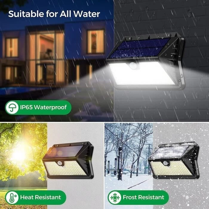 4Pcs Solar Garden Lamp 185 LED Outdoor Solar Wall Light Terrace Garage