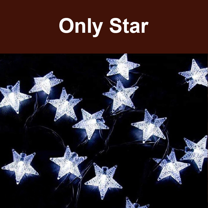 LED Stars and Moon String Lights Solar Power Christmas Decoration Waterproof Solar Lights For Outdoor Garden Patio