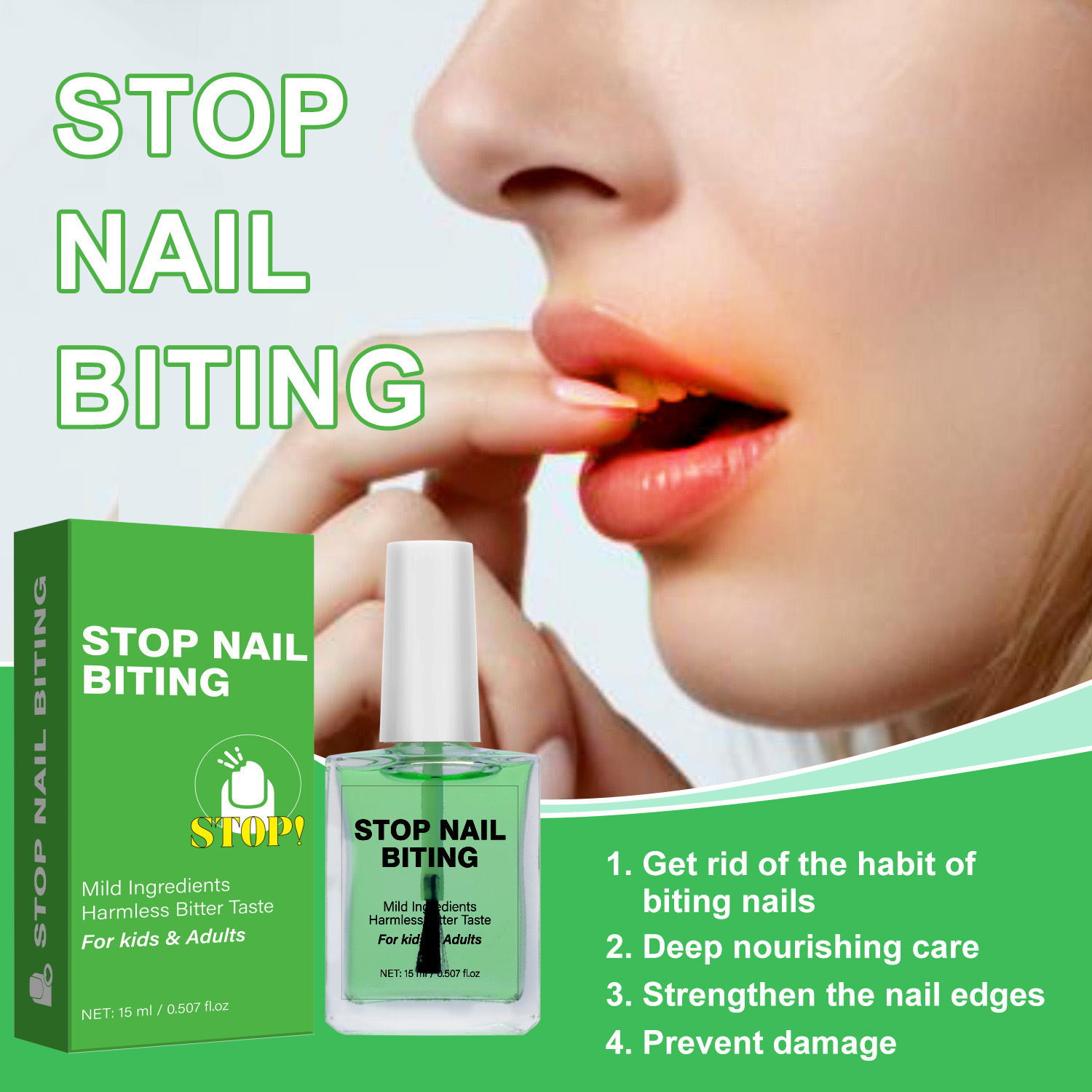 Anti Nail Biting Liquid For Cuticle Care Bitter Taste Deterrent And Nail Strengthening Treatment