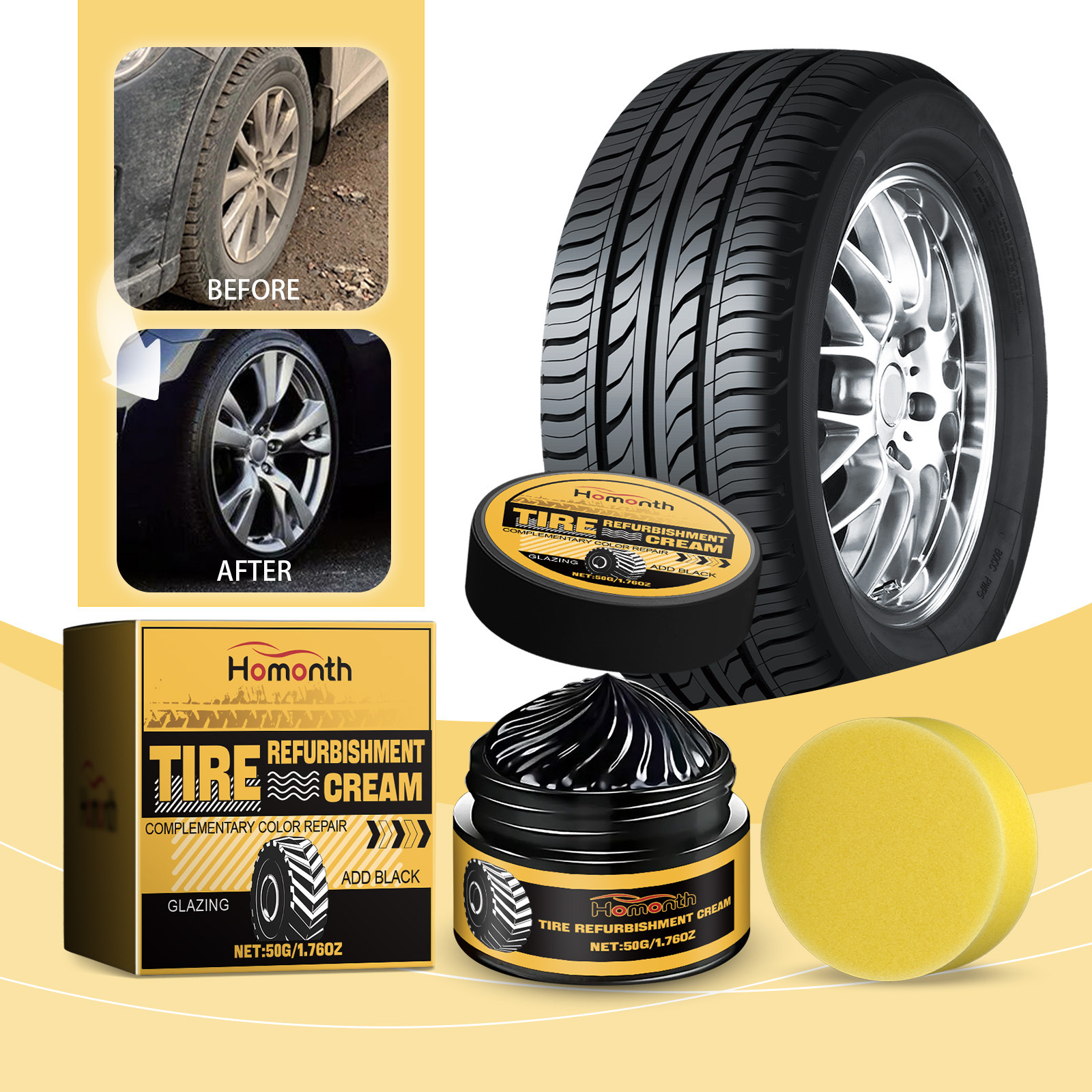 Tyre Restoration Cream For Cleaning Rust Removal Polishing And Waterproof Dirt Protection Car Wheel Renovator