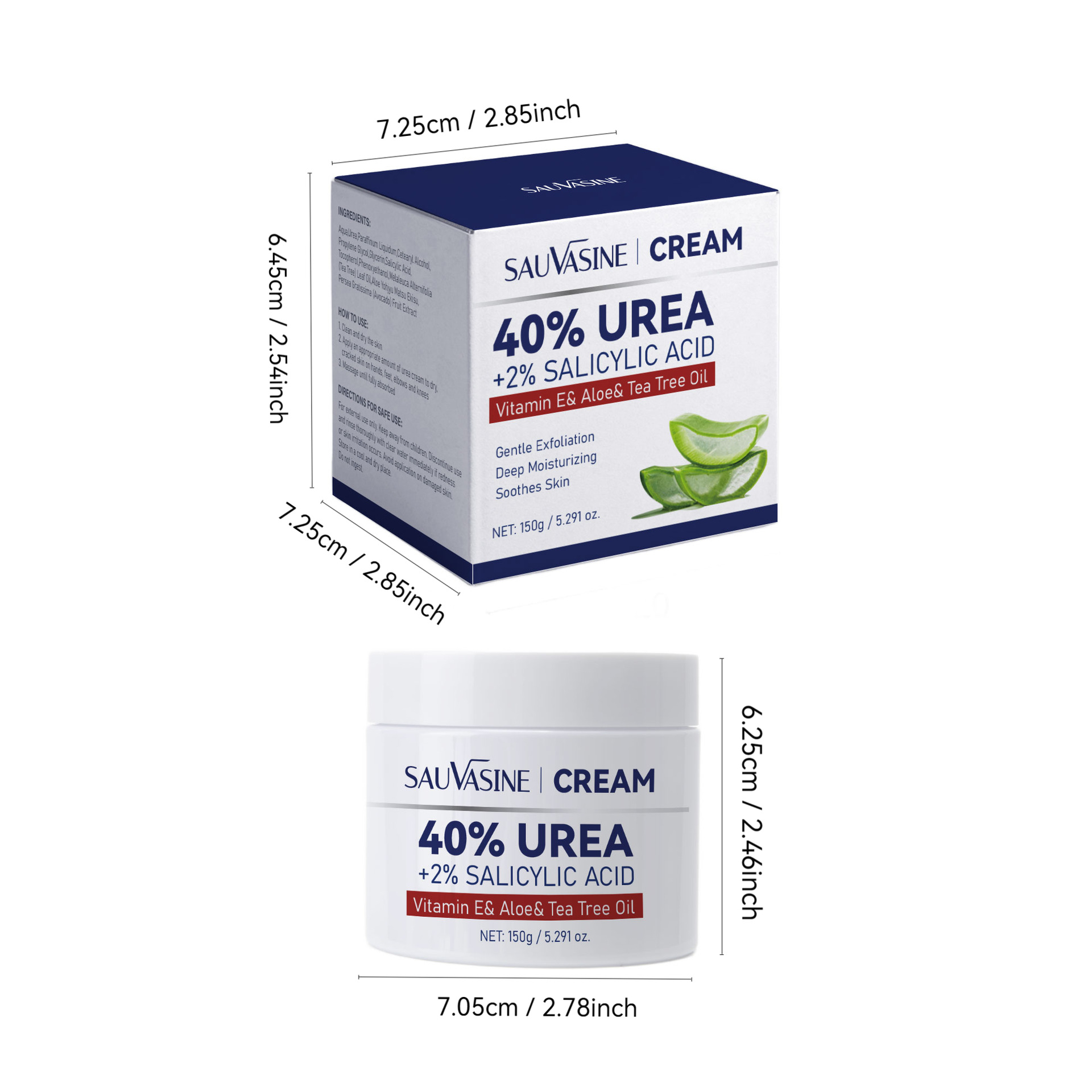 40 Percent Urea Face Cream Moisturizing Vitamin E Exfoliating For Dry Skin Renewal And Daily Hydrating Care