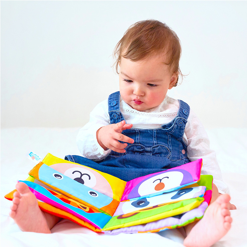 (Farm 626) Cartoon Animal Face Matching Cloth Book Torn Baby Stereo Cloth Book Montessori Early Educational Teaching Toddler Books Gifts