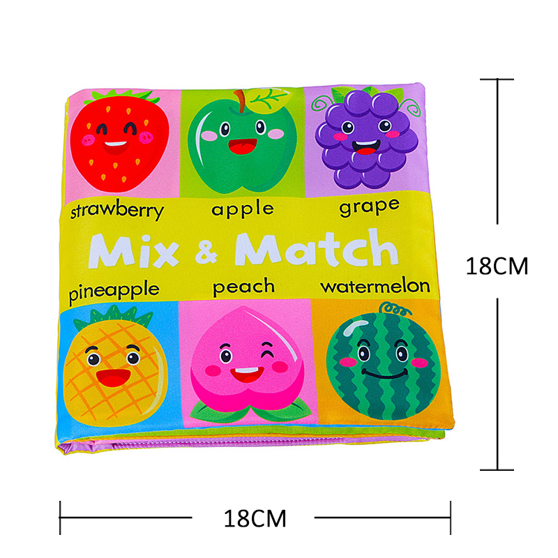 (Farm 626) Cartoon Animal Face Matching Cloth Book Torn Baby Stereo Cloth Book Montessori Early Educational Teaching Toddler Books Gifts