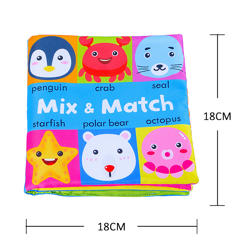 (Farm 626) Cartoon Animal Face Matching Cloth Book Torn Baby Stereo Cloth Book Montessori Early Educational Teaching Toddler Books Gifts