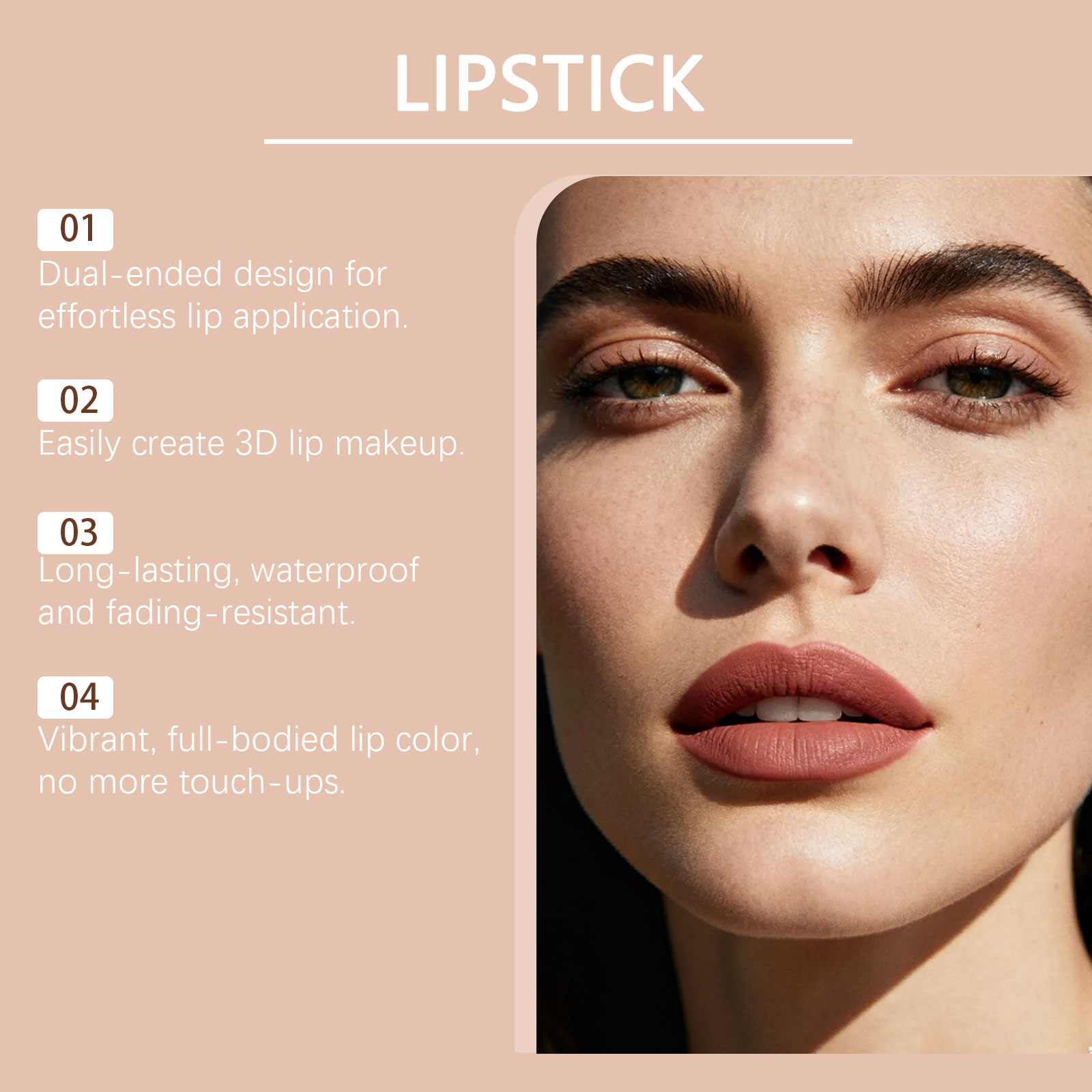 Bright Red Christmas Lipstick Secret Party Color Rendering Three Dimensional Silky Smooth Easy Apply Versatile Matte Portable Cosmetic