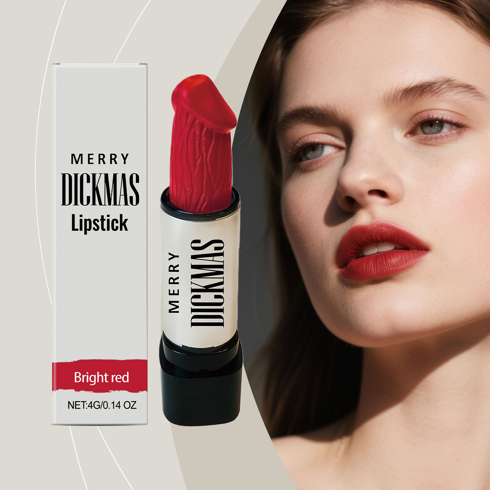 Bright Red Christmas Lipstick Secret Party Color Rendering Three Dimensional Silky Smooth Easy Apply Versatile Matte Portable Cosmetic