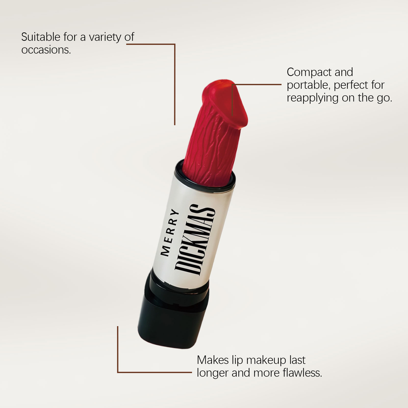 Bright Red Christmas Lipstick Secret Party Color Rendering Three Dimensional Silky Smooth Easy Apply Versatile Matte Portable Cosmetic