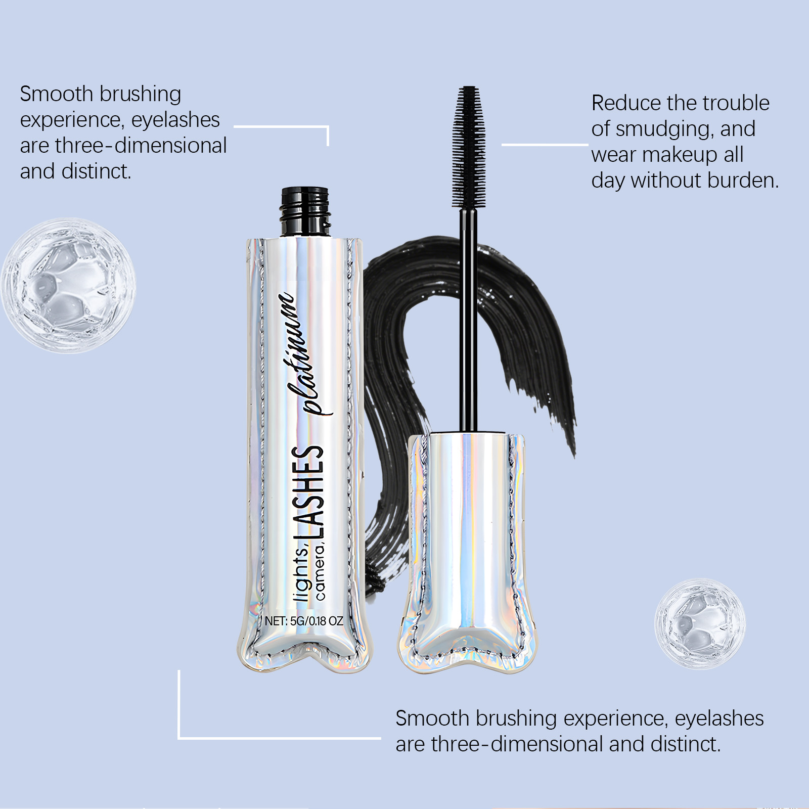 Black Mascara Mild Natural Longlasting Curling Smudgeproof Lightweight Portable Daily Eye Makeup Cosmetic Beauty Tool