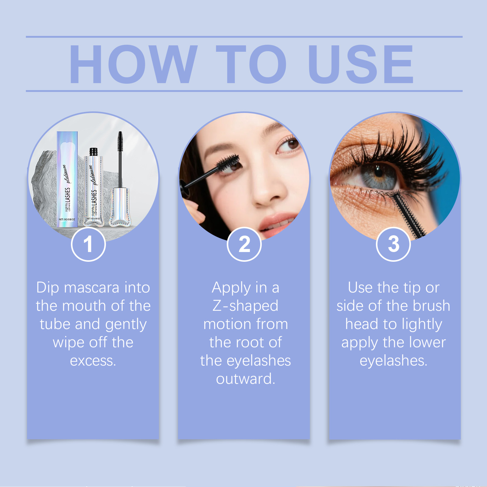 Black Mascara Mild Natural Longlasting Curling Smudgeproof Lightweight Portable Daily Eye Makeup Cosmetic Beauty Tool