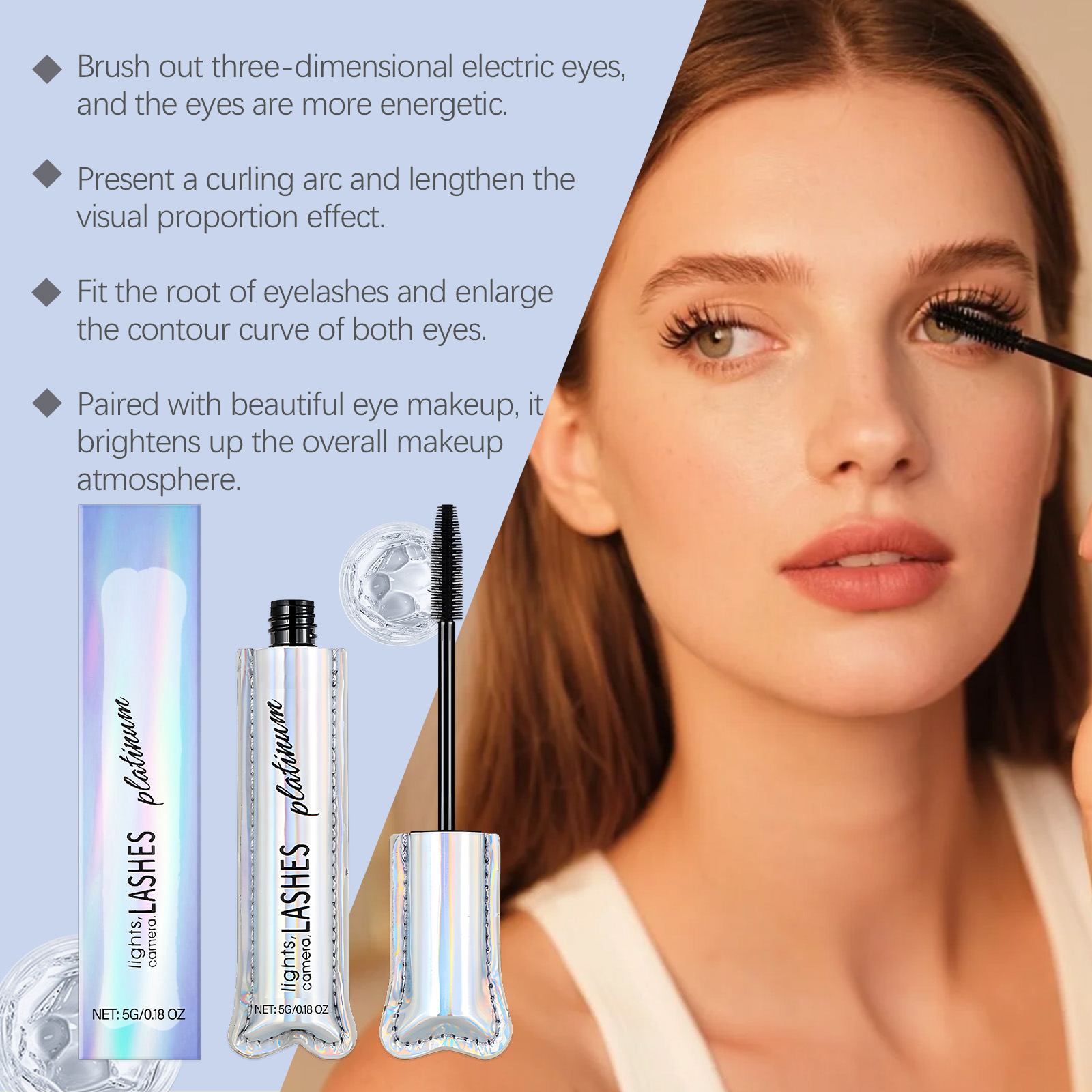 Black Mascara Mild Natural Longlasting Curling Smudgeproof Lightweight Portable Daily Eye Makeup Cosmetic Beauty Tool