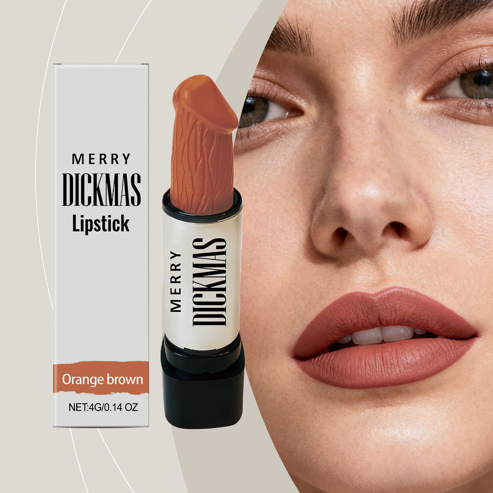 (Rose Red) Christmas Lipstick Secret Party Color Rendering Three Dimensional Silky Smooth Easy Apply Versatile Matte Portable Cosmetic