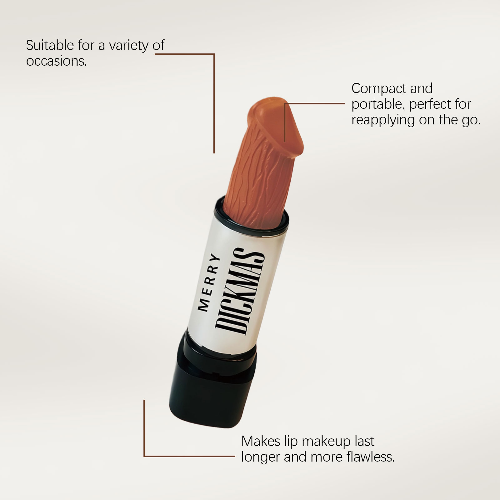 (Rose Red) Christmas Lipstick Secret Party Color Rendering Three Dimensional Silky Smooth Easy Apply Versatile Matte Portable Cosmetic