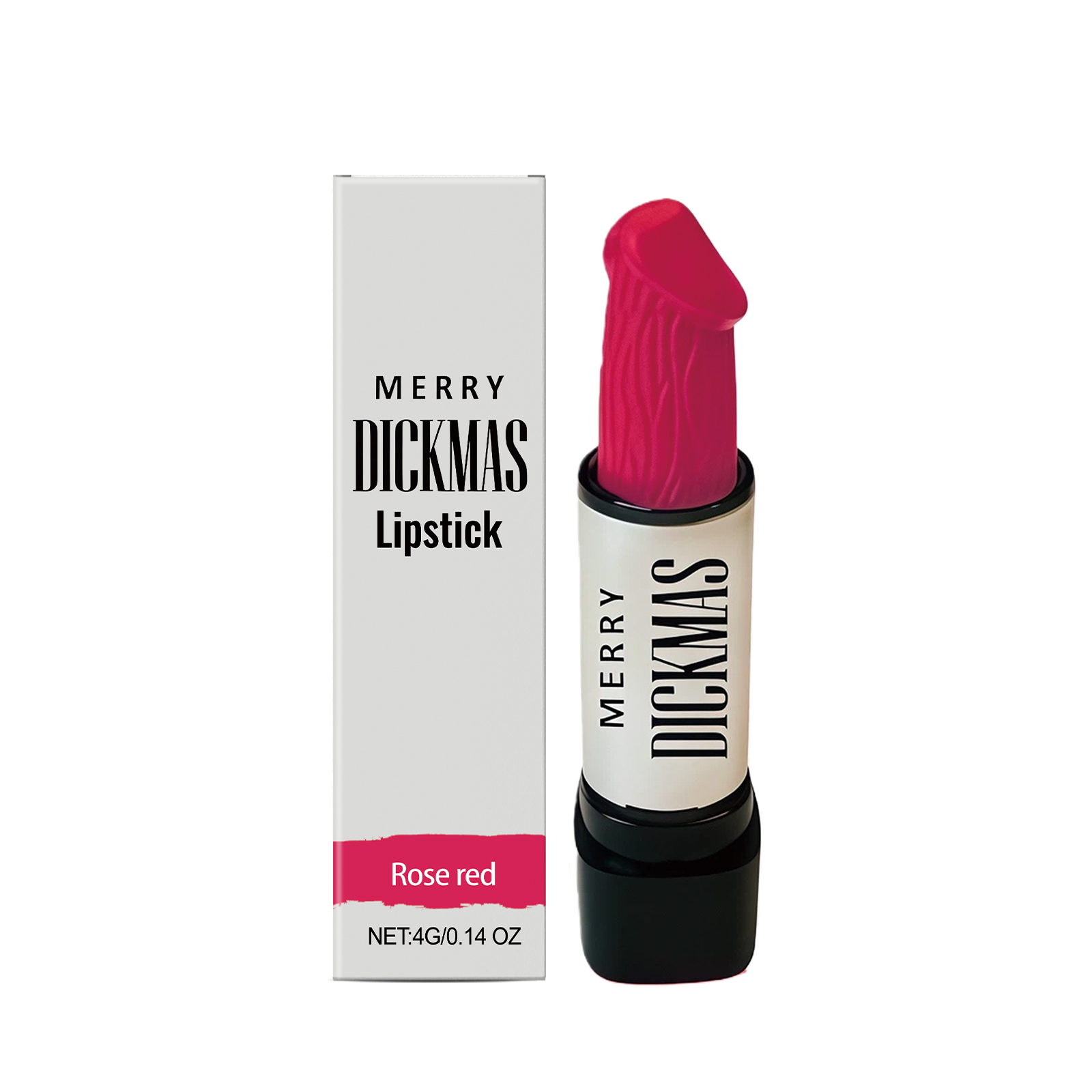 (Rose Red) Christmas Lipstick Secret Party Color Rendering Three Dimensional Silky Smooth Easy Apply Versatile Matte Portable Cosmetic