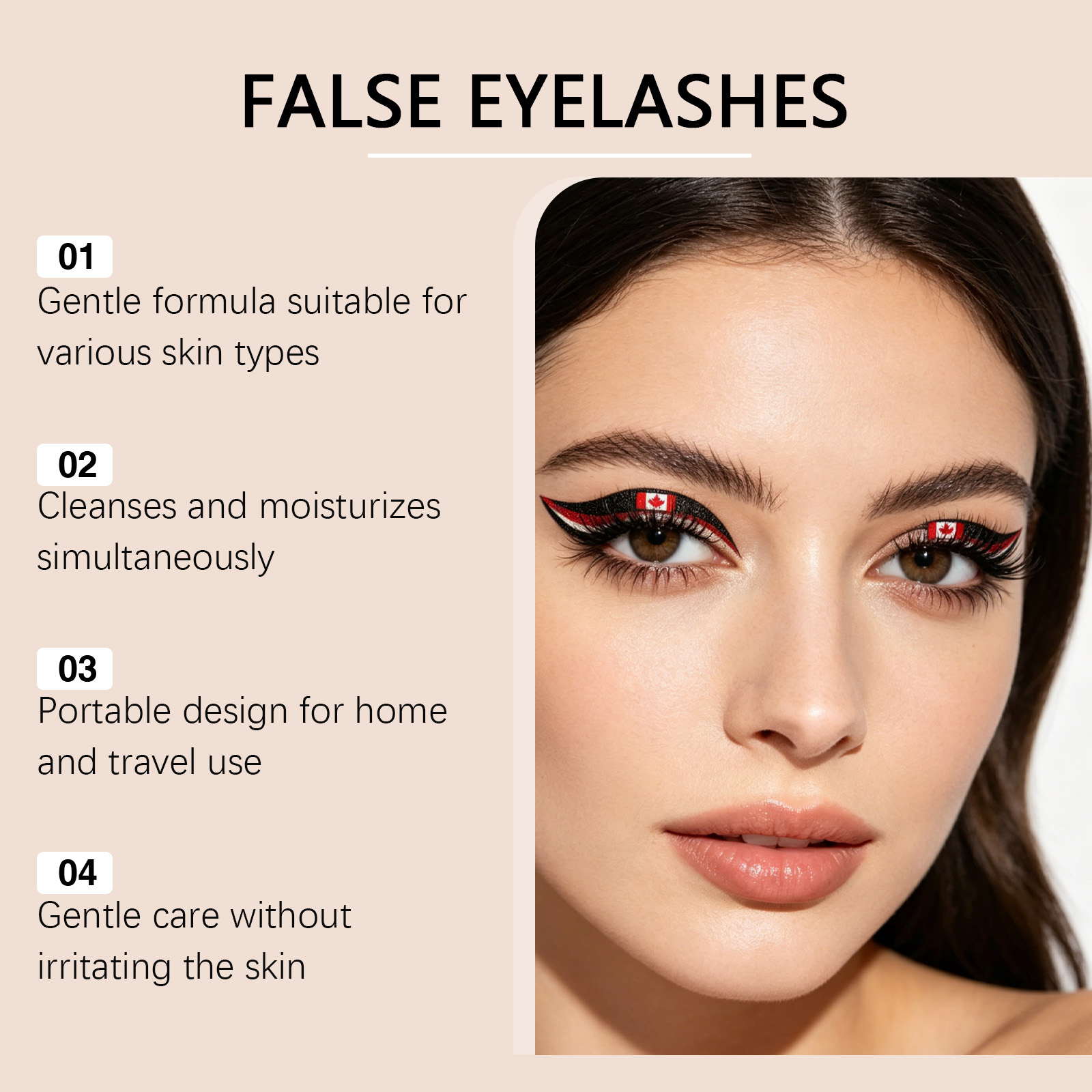 Mexican Flag False Eyelashes Comfortable Lightweight For Daily Wear Immersive Game Watching Party Vibe Ornaments
