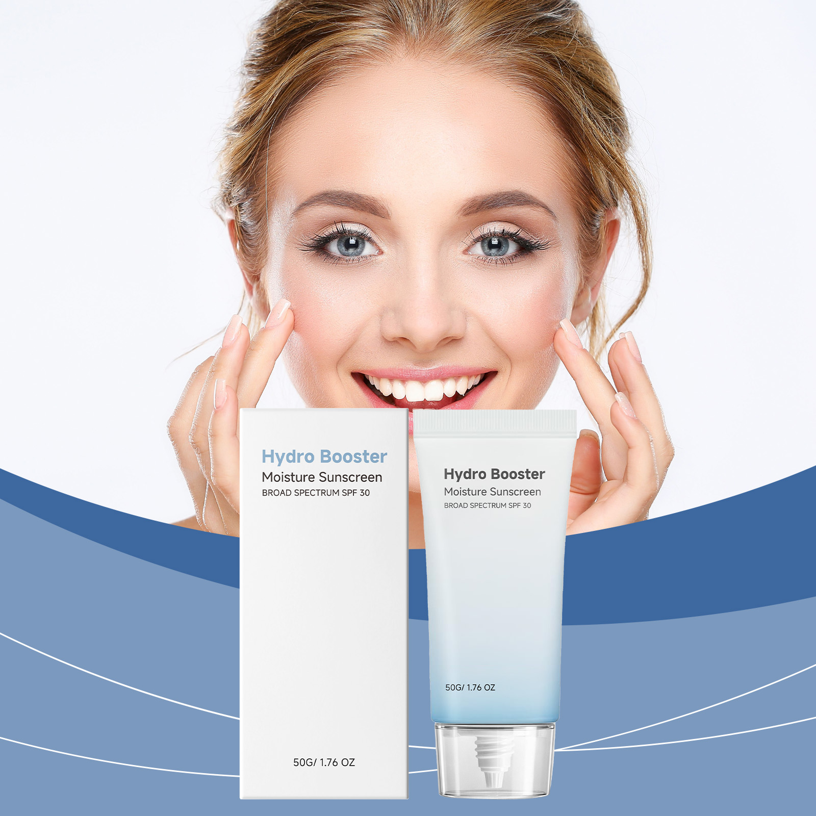 Hydrating Moisturizing Protection Cream Lightweight Refreshing Texture Comfortable NonSticky Mild Summer Outdoor Skin Care Lotion Barrier Gentle