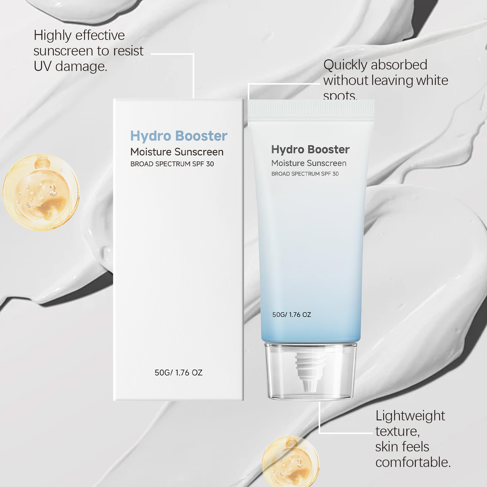 Hydrating Moisturizing Protection Cream Lightweight Refreshing Texture Comfortable NonSticky Mild Summer Outdoor Skin Care Lotion Barrier Gentle