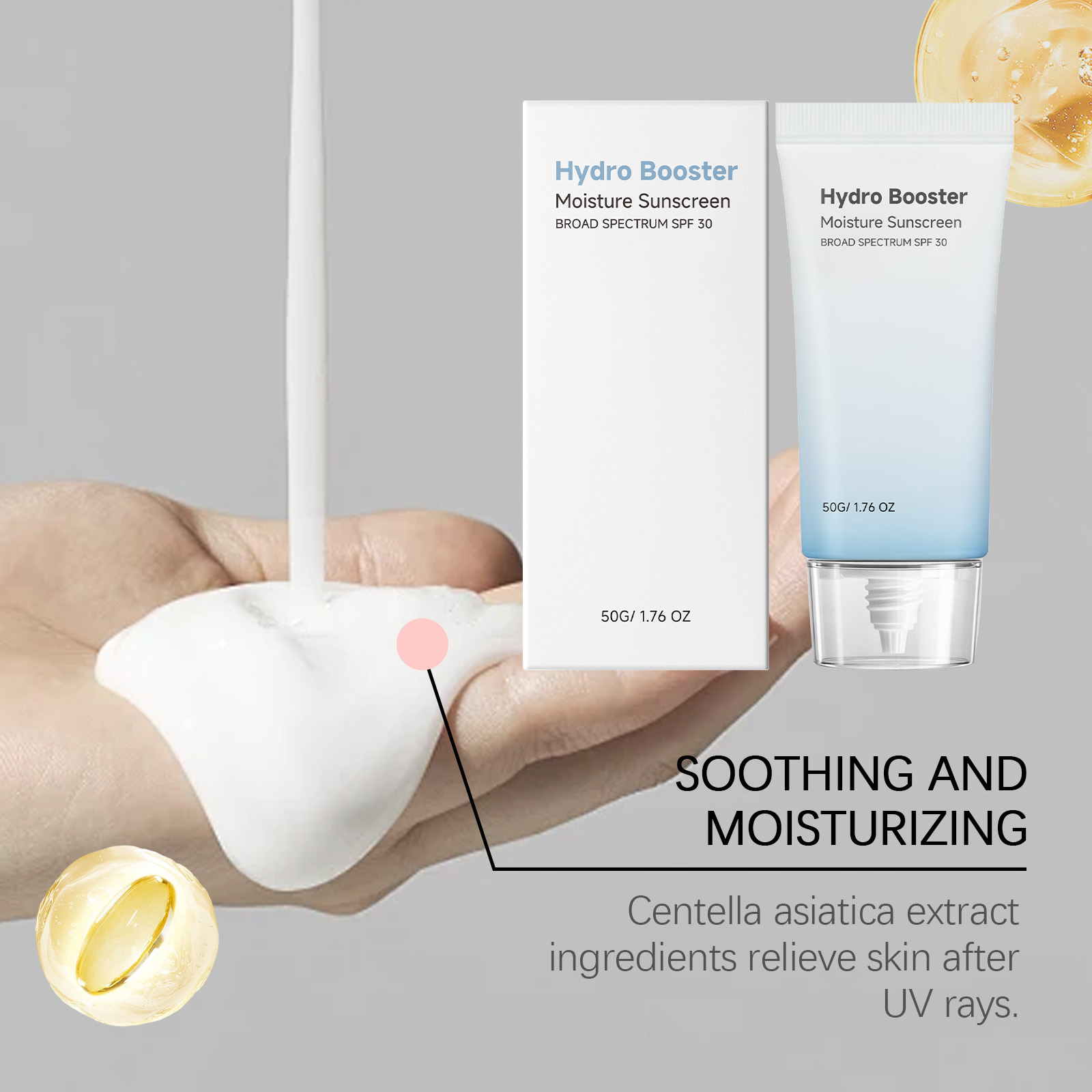 Hydrating Moisturizing Protection Cream Lightweight Refreshing Texture Comfortable NonSticky Mild Summer Outdoor Skin Care Lotion Barrier Gentle