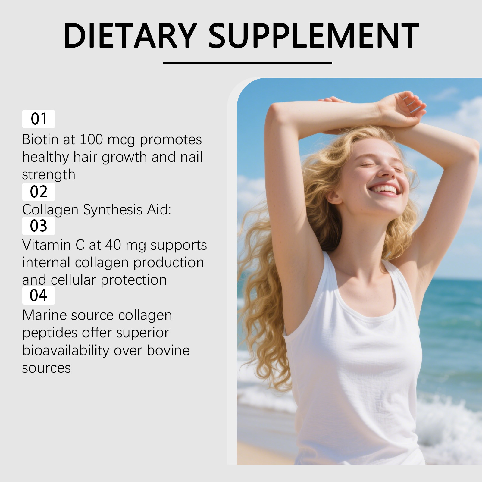 Collagen Supplement Capsules Moisturizing Skin Nourishing Hand Foot Nail Daily Nutrient Dietary Oral Body Care