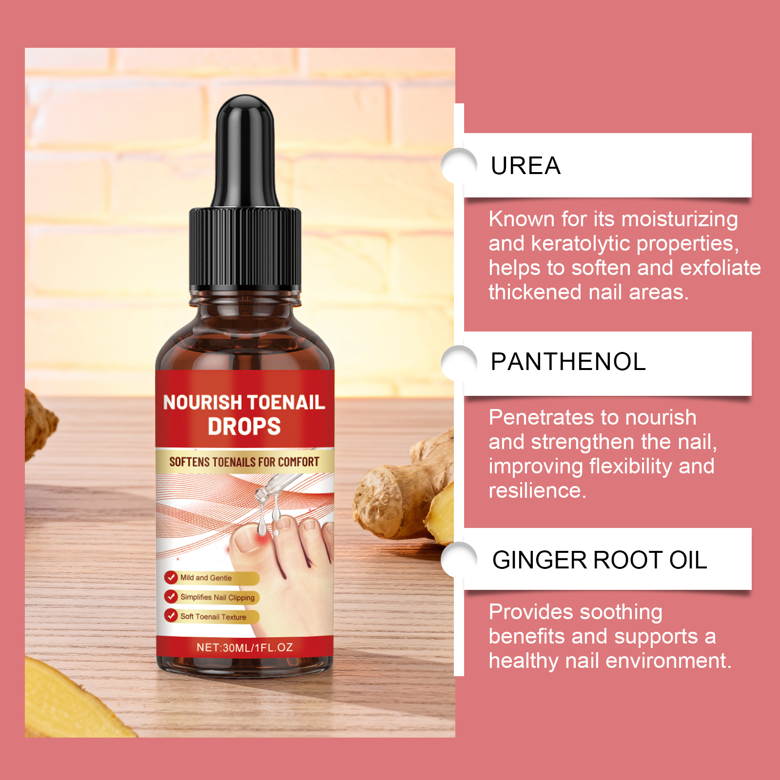 Toenail Care Drops Mild Gentle Formula Moisturizing Comfort Shiny Nail Surround Daily Protect Toenail Skin