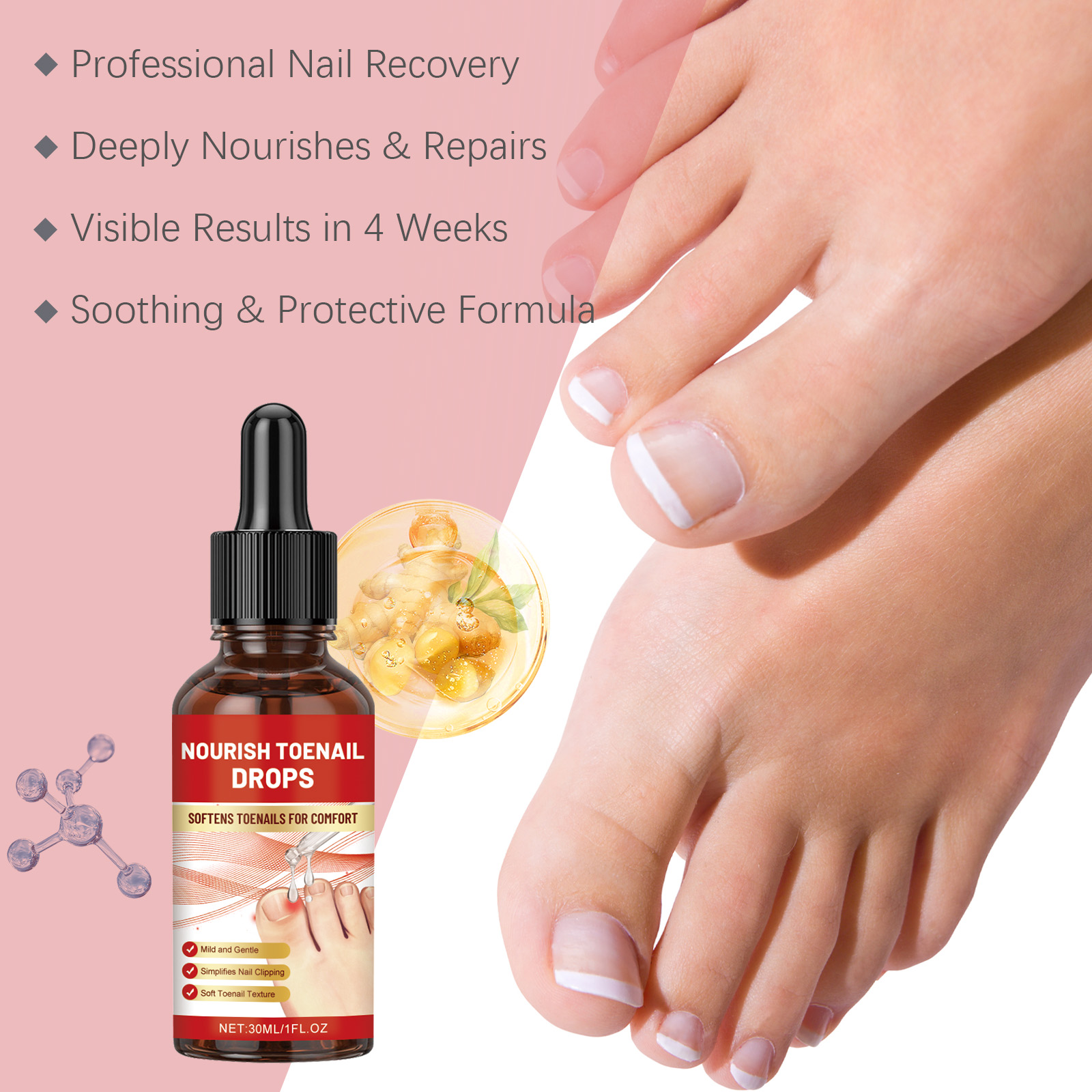 Toenail Care Drops Mild Gentle Formula Moisturizing Comfort Shiny Nail Surround Daily Protect Toenail Skin