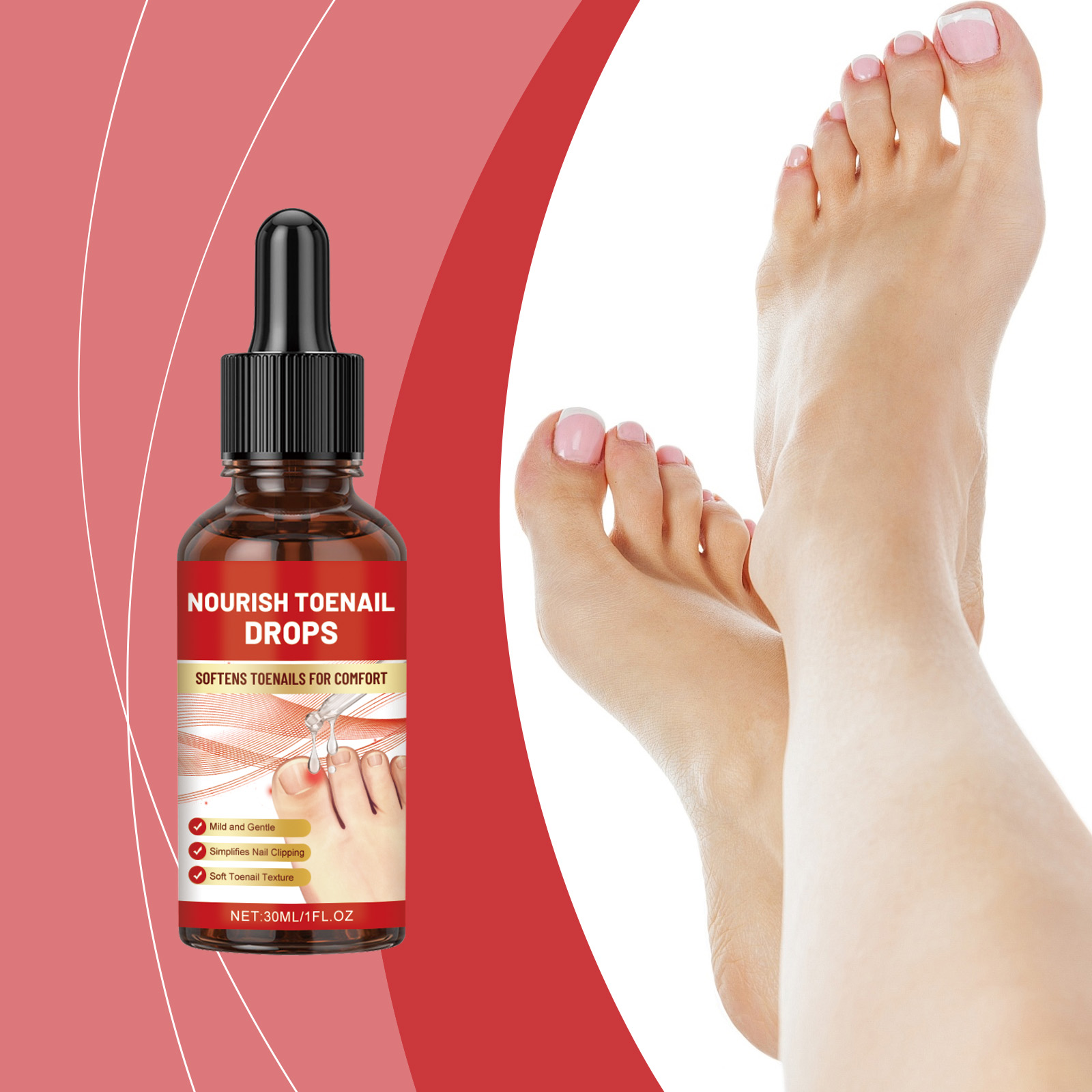 Toenail Care Drops Mild Gentle Formula Moisturizing Comfort Shiny Nail Surround Daily Protect Toenail Skin