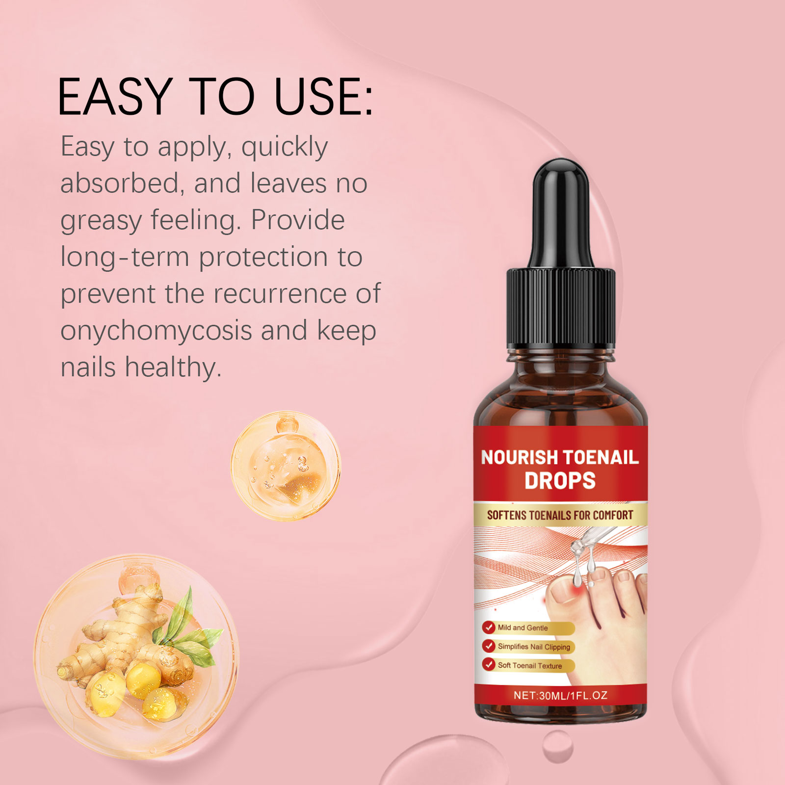 Toenail Care Drops Mild Gentle Formula Moisturizing Comfort Shiny Nail Surround Daily Protect Toenail Skin