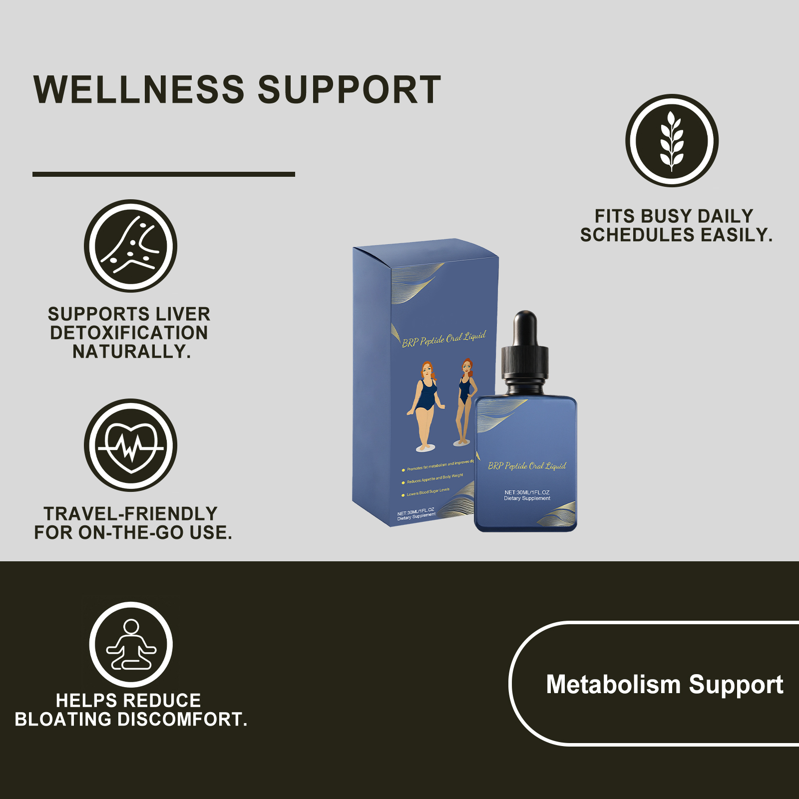 Body Care Drops Mild Ingredients Nurture Boost Figure Elastic Energy Daily Supplement Support Natural Gentle Safe Healthy Care