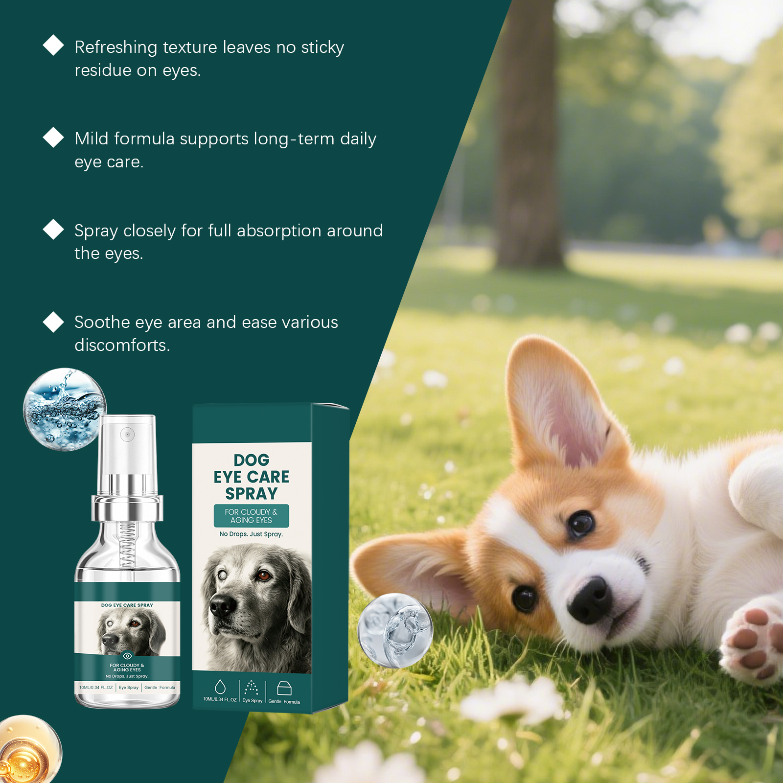 Dog Eye Care Spray Mild Formula Moist Comfort Household Pet Eye Surrounding Foreign Substance Clean