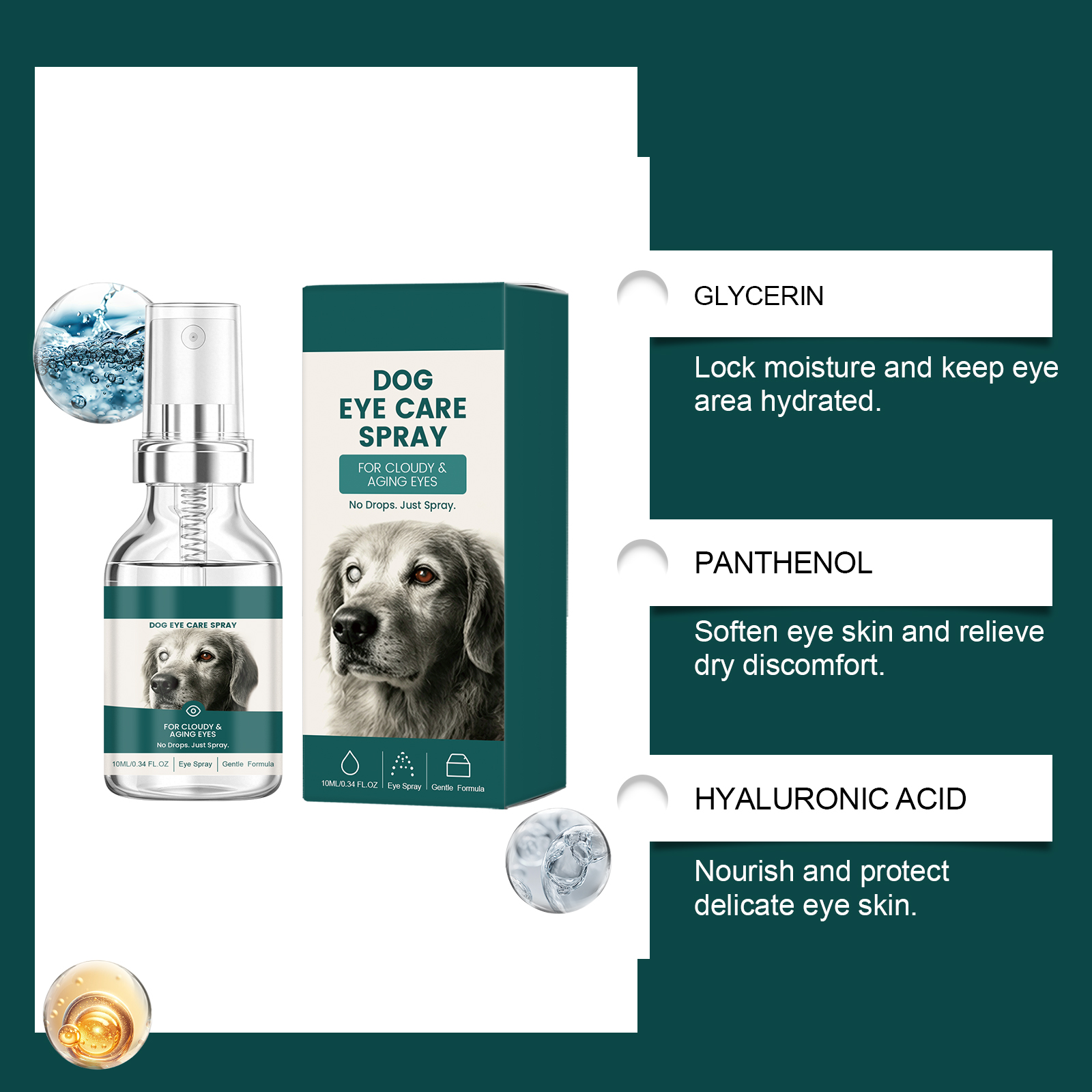 Dog Eye Care Spray Mild Formula Moist Comfort Household Pet Eye Surrounding Foreign Substance Clean