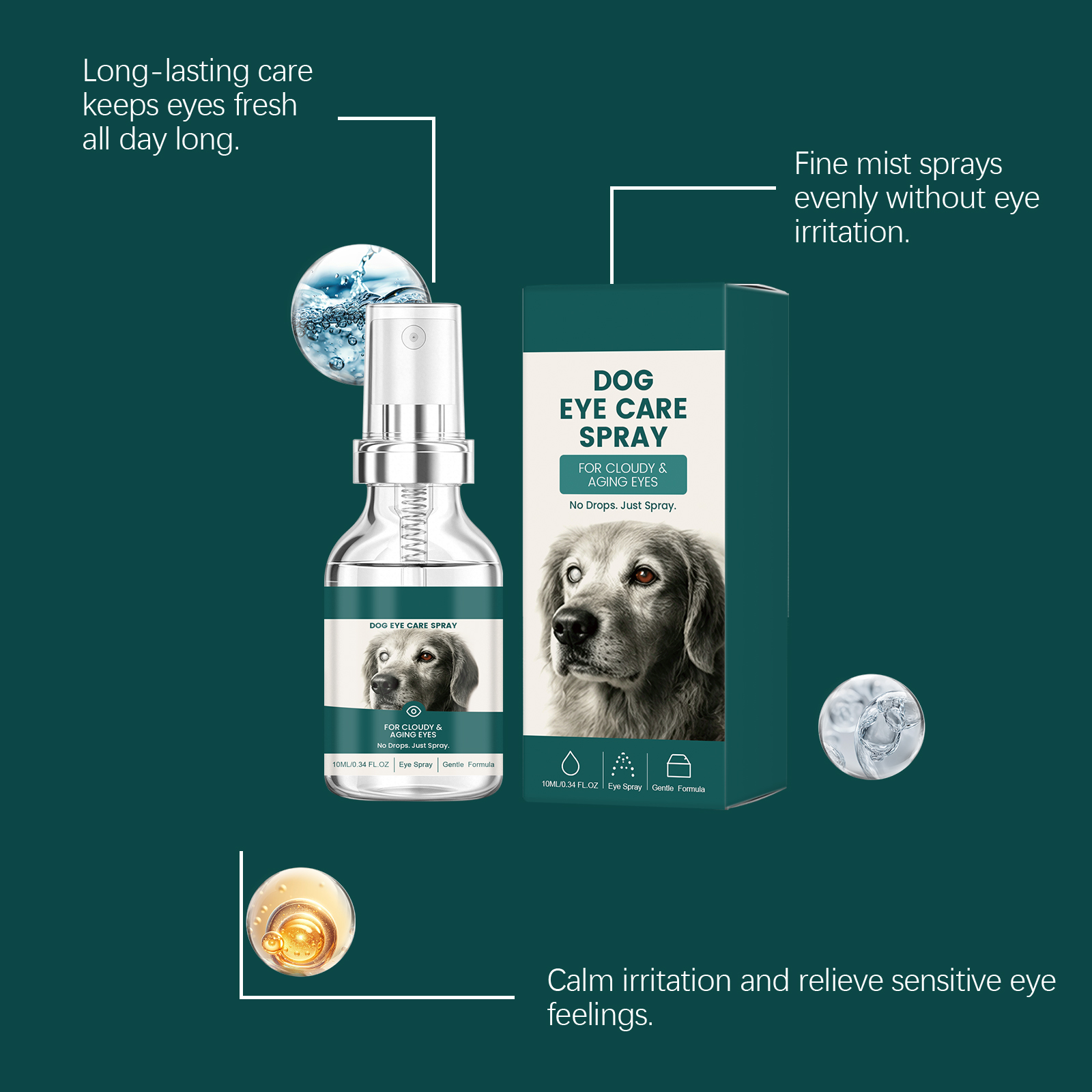 Dog Eye Care Spray Mild Formula Moist Comfort Household Pet Eye Surrounding Foreign Substance Clean