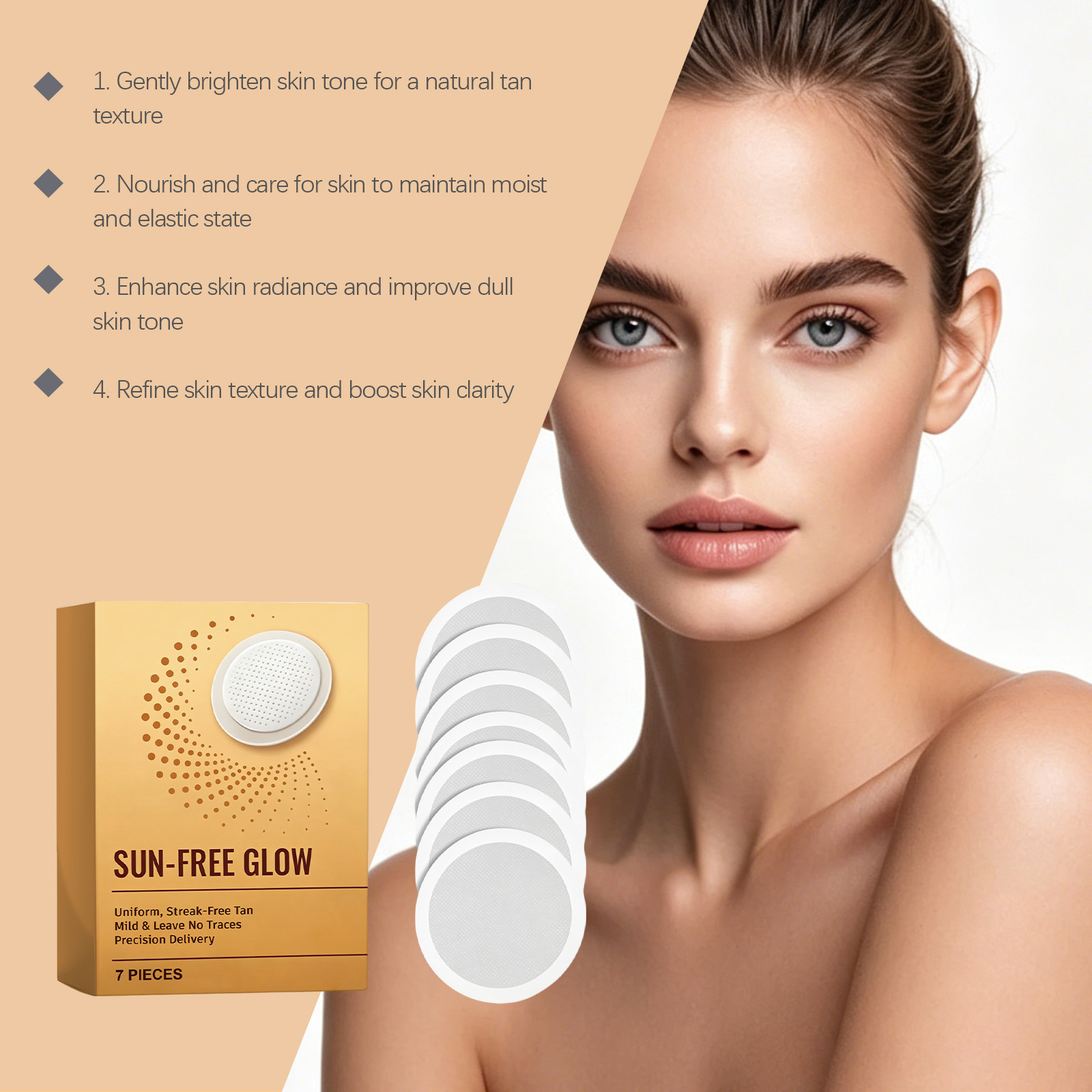 Sun Free Tanning Patch Create Bronze Skin Natural Glossy Moisturizing Skin Care Sticker