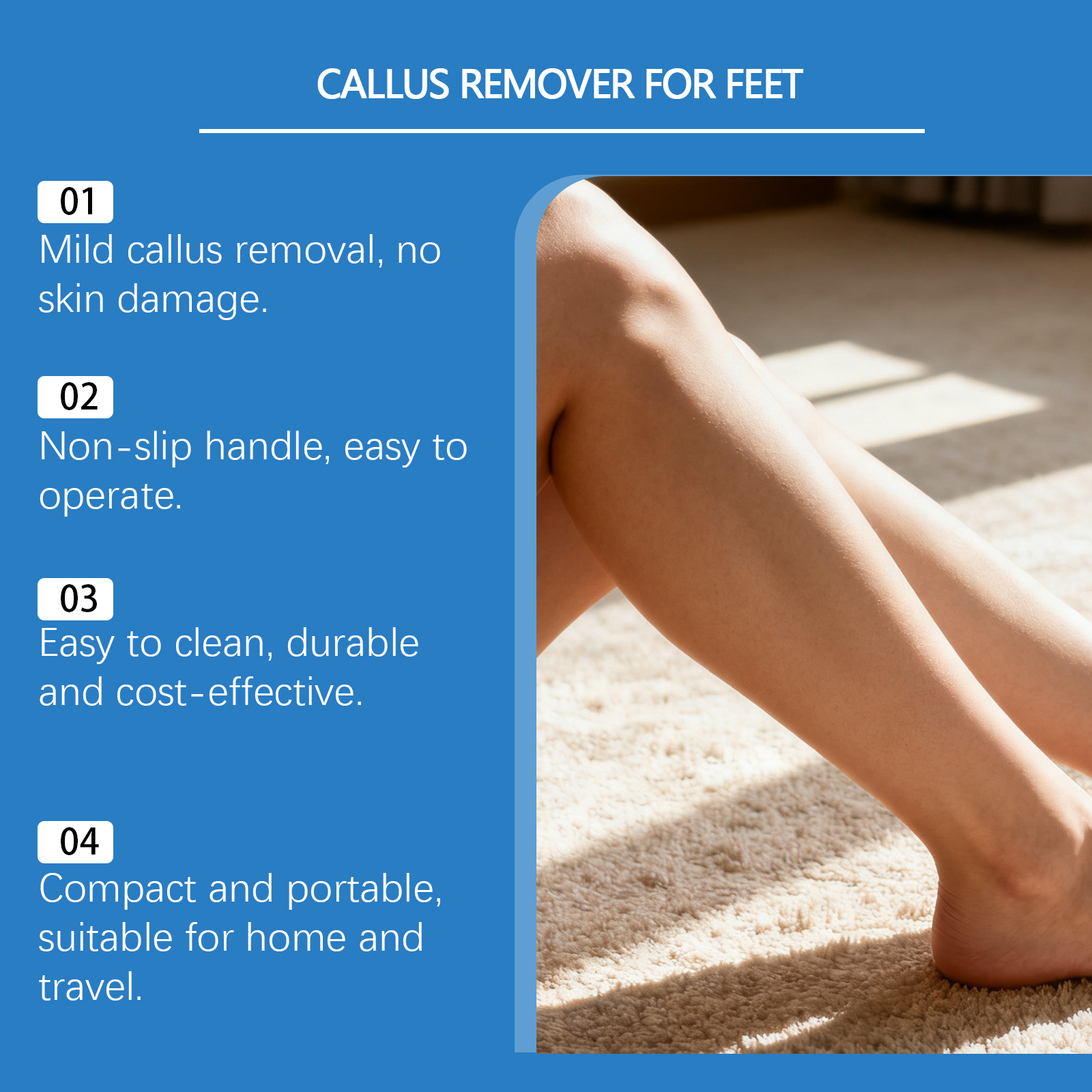 Portable Callus Remover Mild Clean Leg Skin Dead Cells Care Smooth Complexion Anti Slip Easy Operation