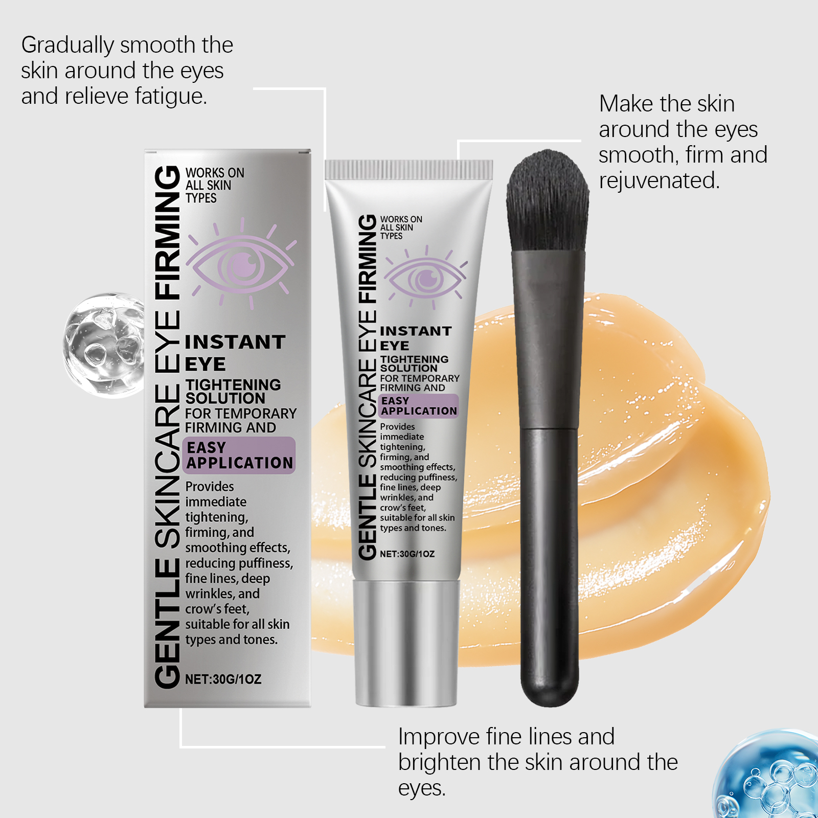 Eye Cream Gentle Mild Formula Hydrating Elastic Lock Moisture Nourish Daily Care Massage Skin Area