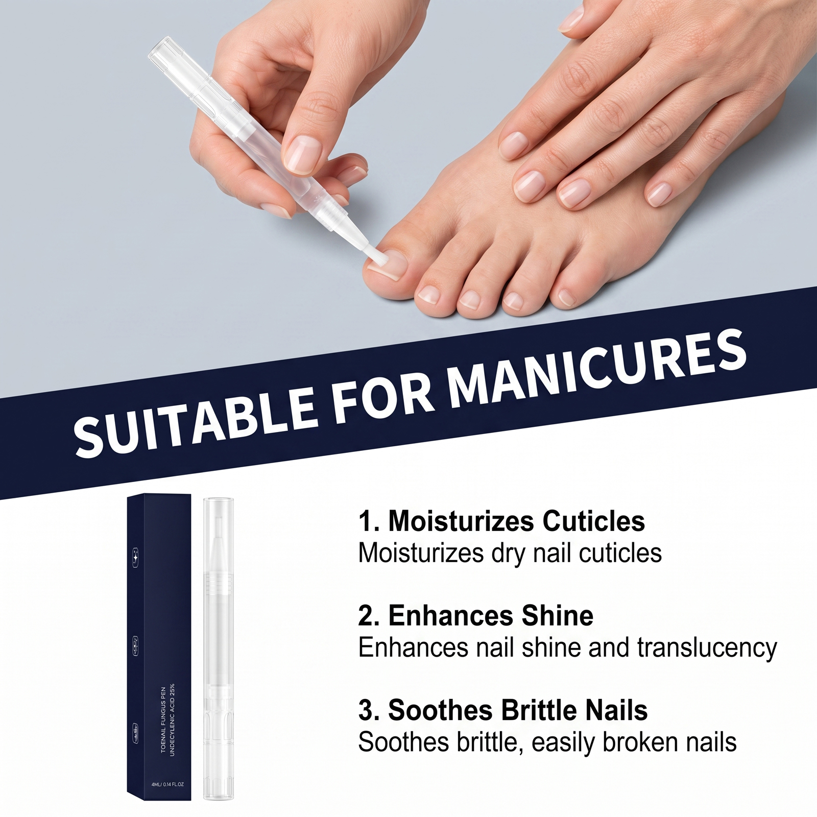 Nail Pen Gentle Nourishing Nail Mild Care Manicure Moisturizing Clean Nail Surface Glossy Smooth Nutritious Nail