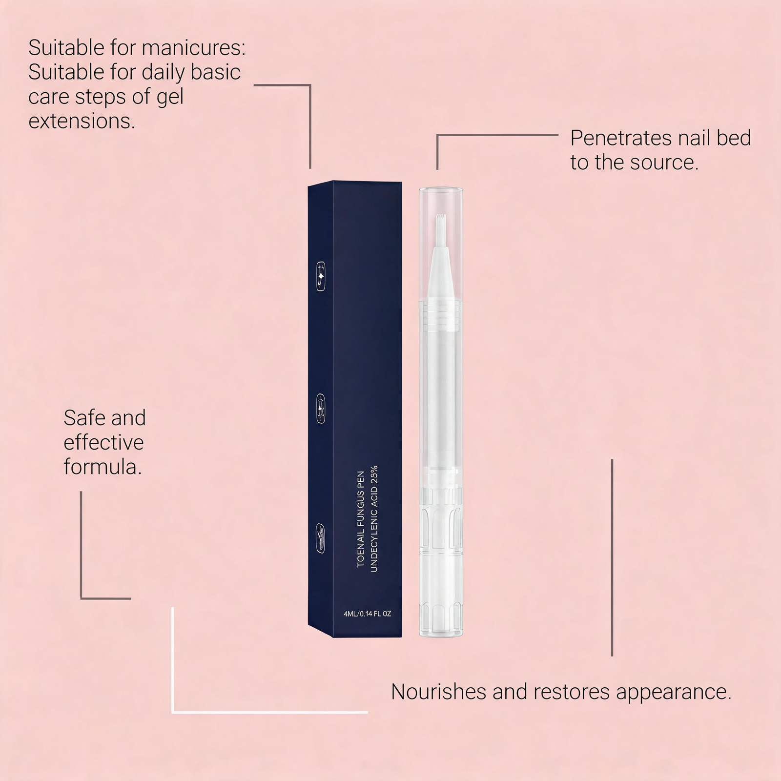 Nail Pen Gentle Nourishing Nail Mild Care Manicure Moisturizing Clean Nail Surface Glossy Smooth Nutritious Nail