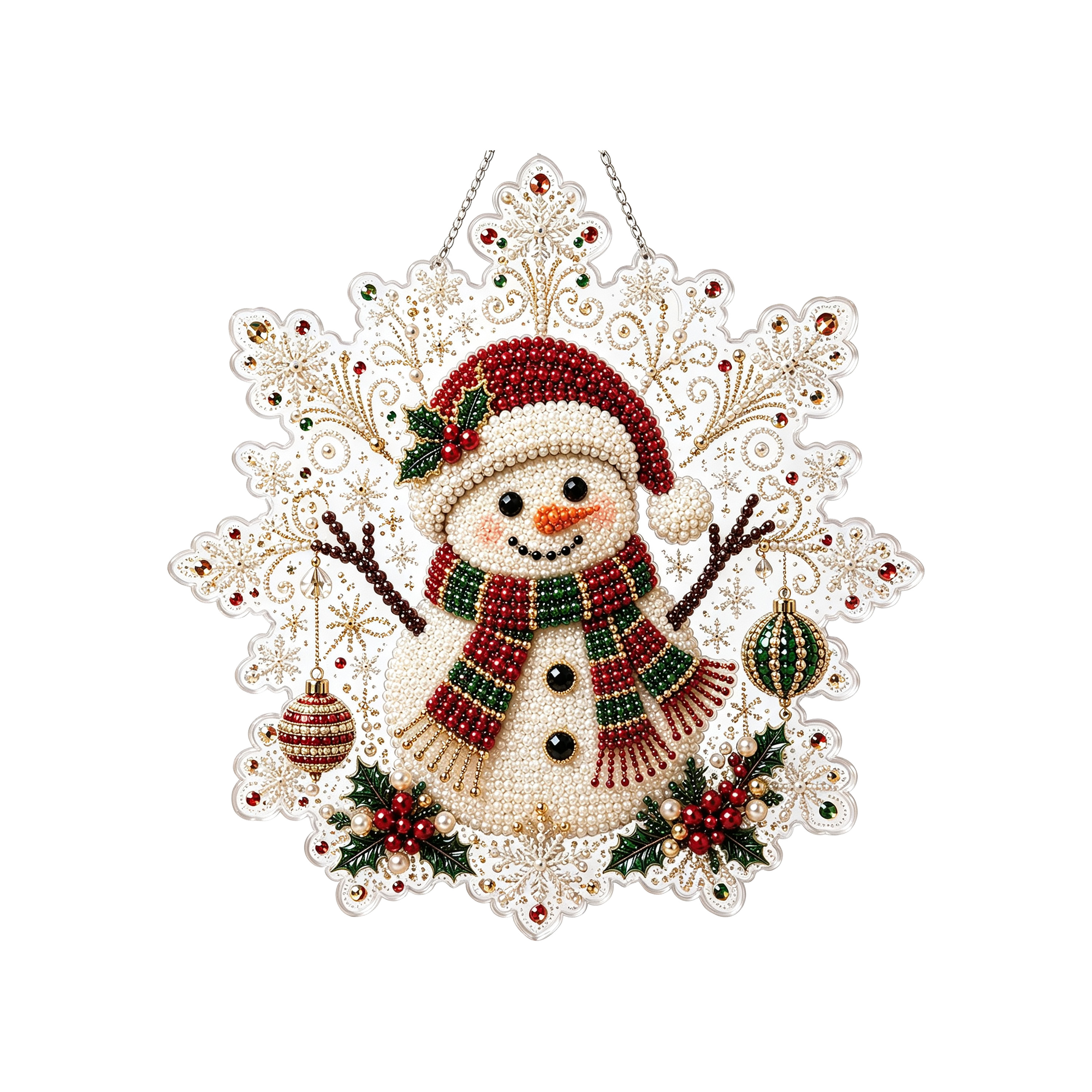 (Christmas Snowman) Christmas Pearl Diamond Painting Collection Set Festival Decoration Wall Desktop Hand Ornament Atmosphere Creation