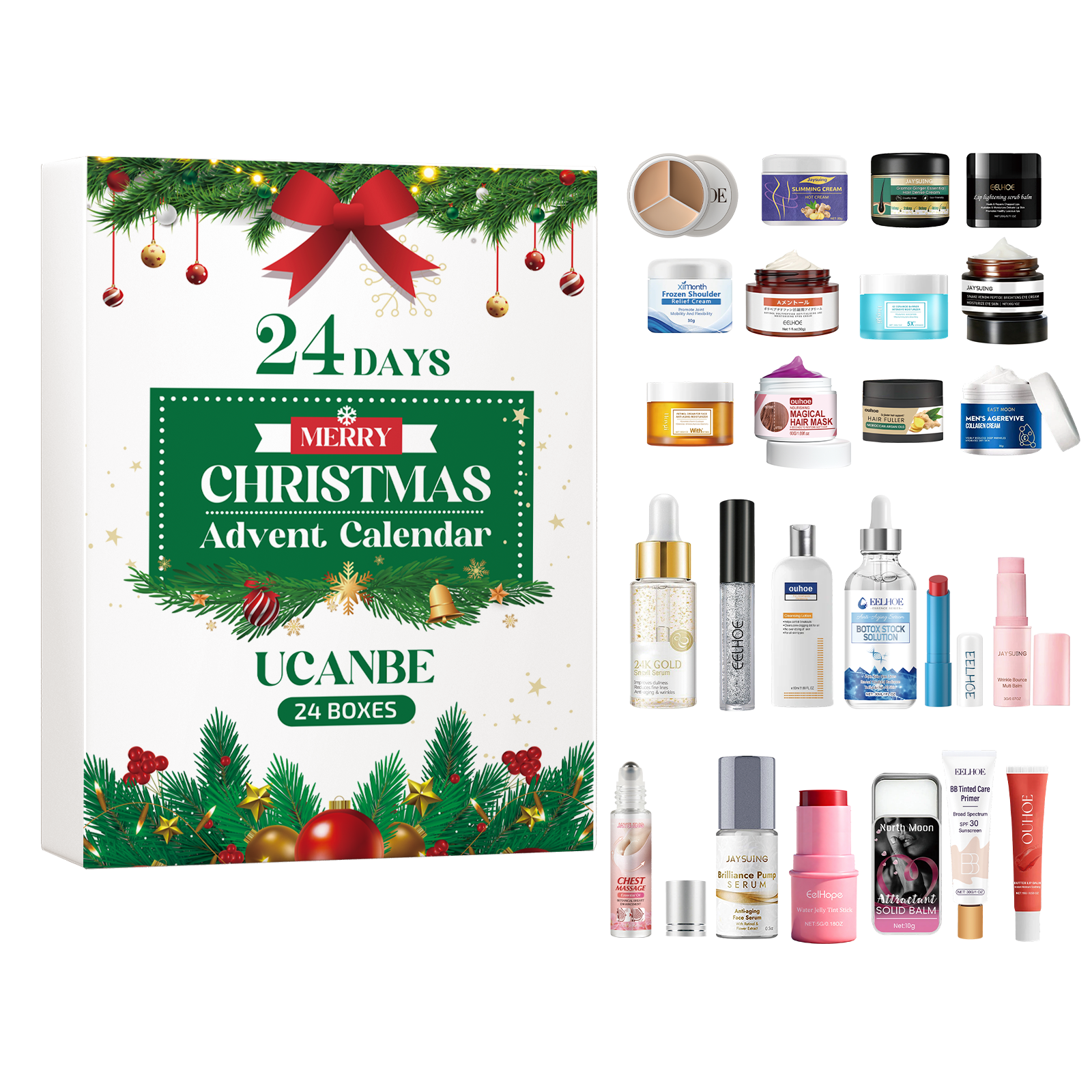 Christmas Beauty Advent Box Cosmetic Skincare Moisturizing Facial Care Surprise Gift Pack