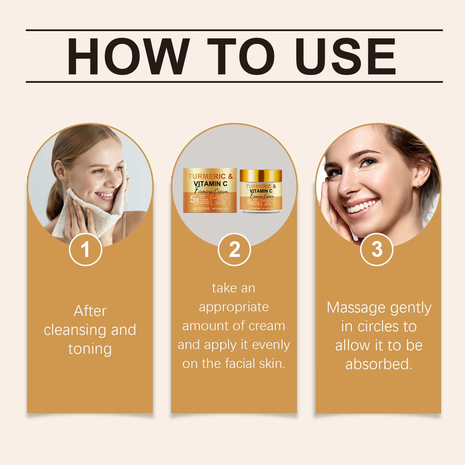 Turmeric Vitamin C Cream Gentle Care Hydrate Nourish Moist Skin Firm Rejuvenate