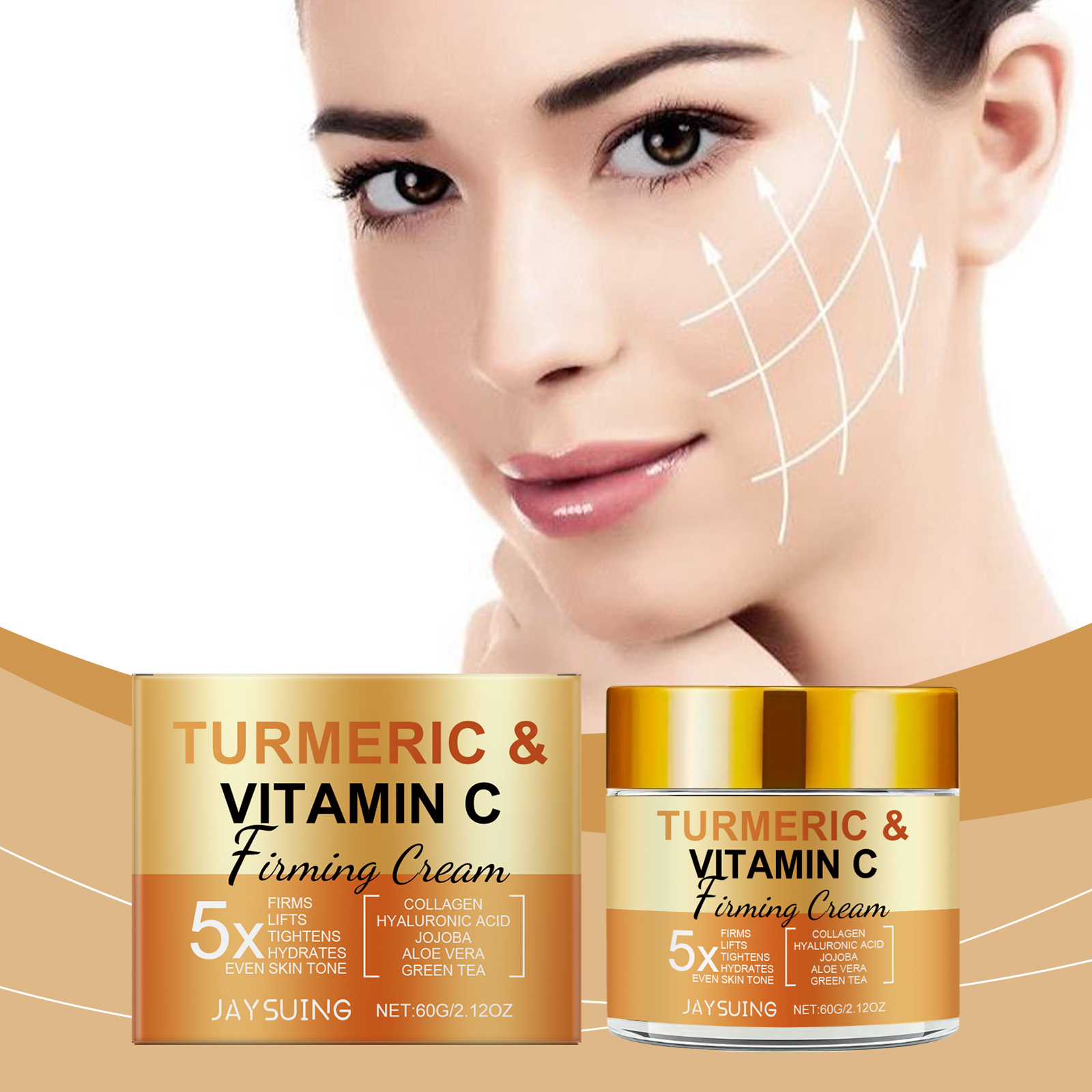 Turmeric Vitamin C Cream Gentle Care Hydrate Nourish Moist Skin Firm Rejuvenate