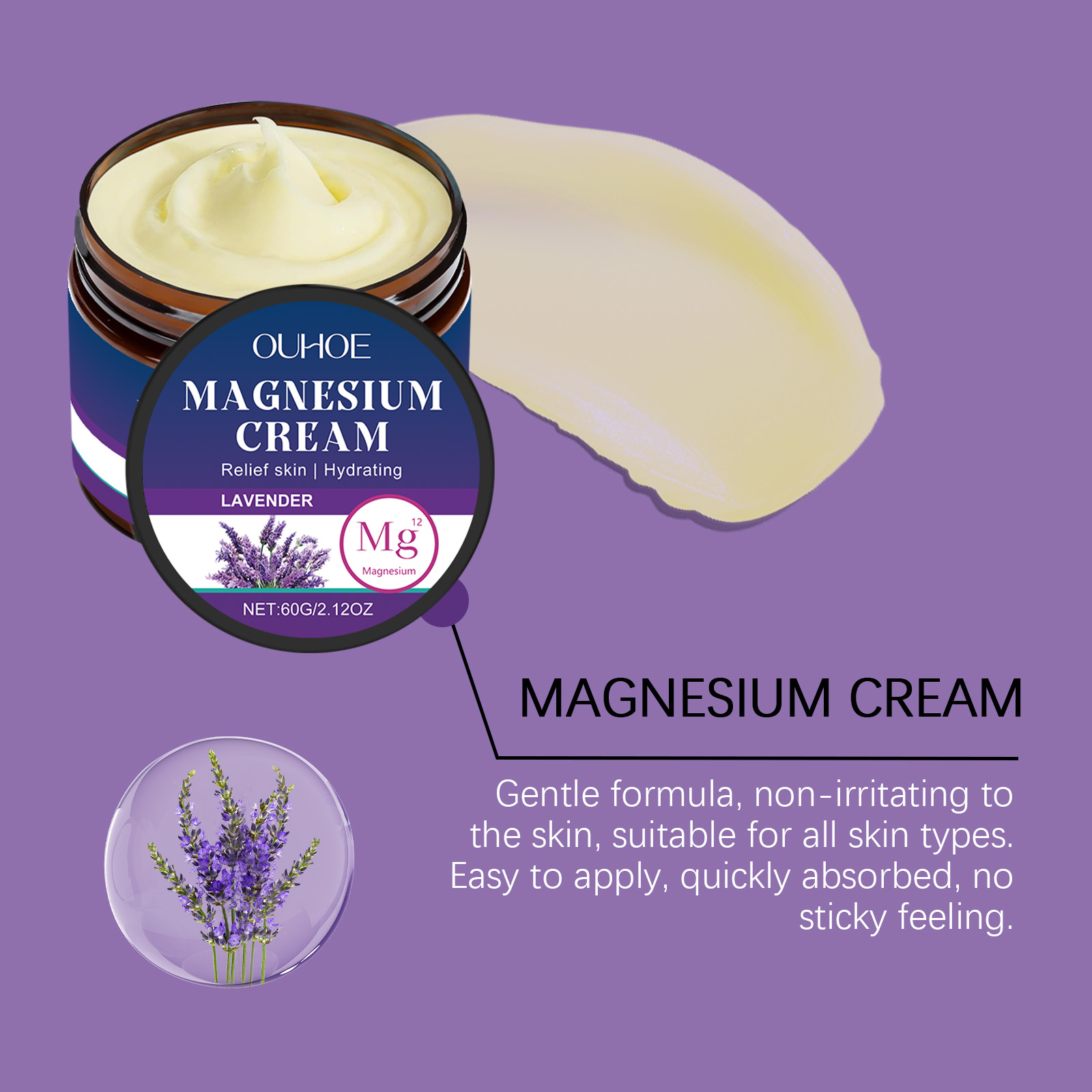 Body Soothing Magnesium Cream Gentle Daily Massage Care Relieve Wrist Knee Joint Discomfort Ingredients