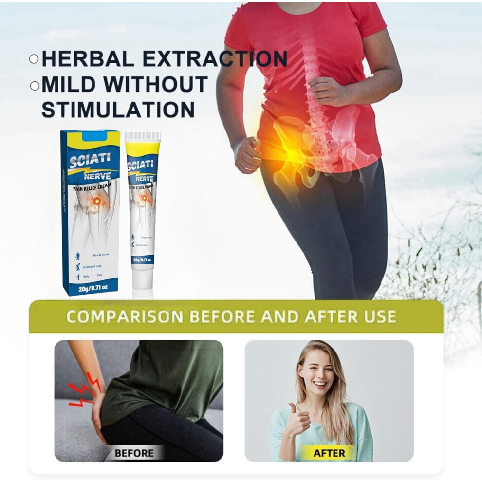 2Pcs Sciatica Nerve Pain Relief Cream,Heat SciATIC Nerve Pain Relief Cream,Sciatica Pain Relief Cream,Sciatica Pain Relief Products