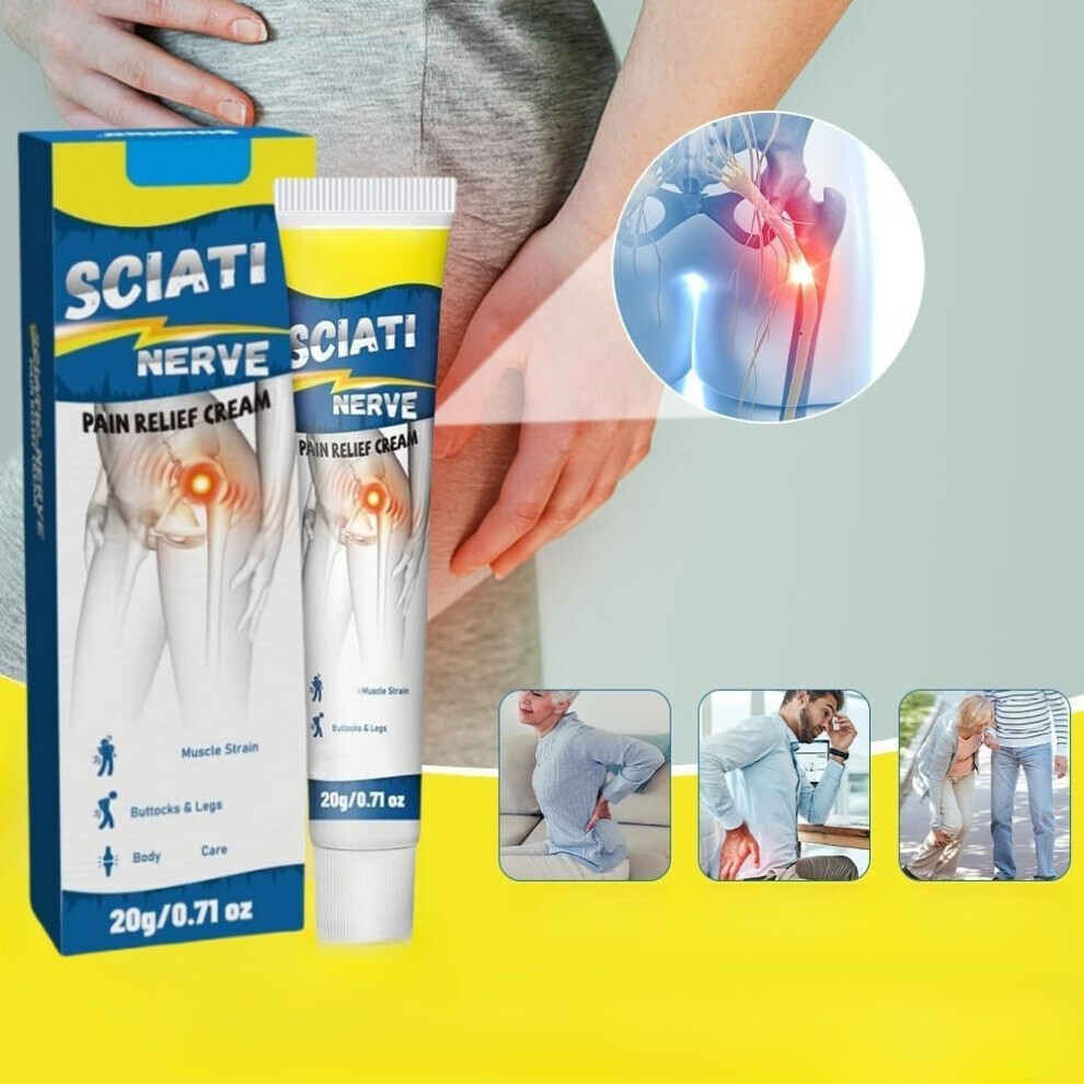 2Pcs Sciatica Nerve Pain Relief Cream,Heat SciATIC Nerve Pain Relief Cream,Sciatica Pain Relief Cream,Sciatica Pain Relief Products