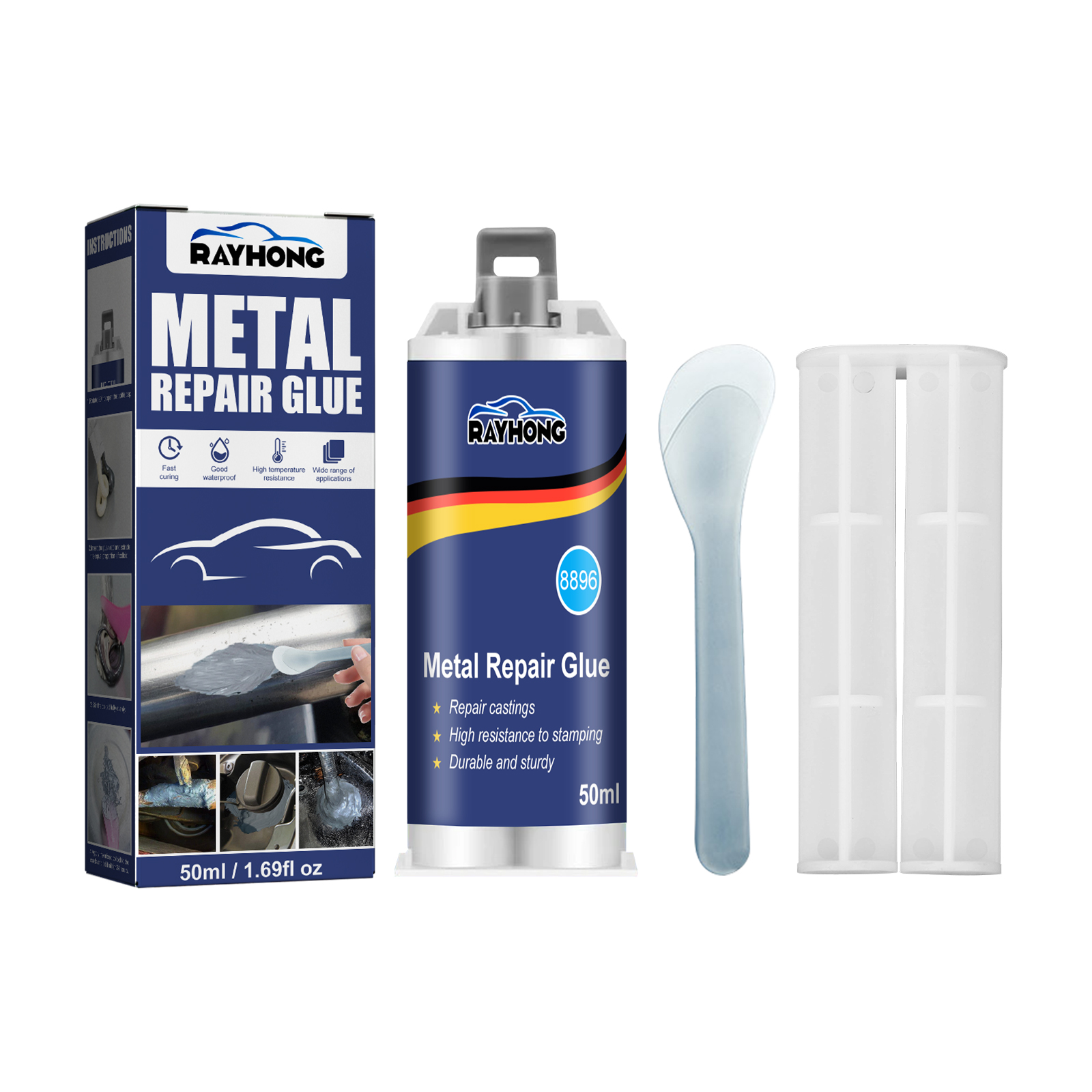Metal Casting Repair Glue High Temperature Resistant Welding Epoxy For Cast Iron Aluminum Steel Crack Hole Patch 50ml