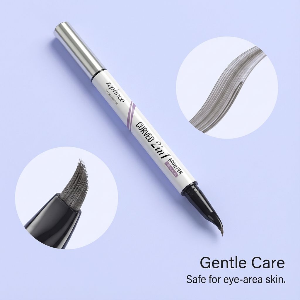 Gray Dual Ended Waterproof Eyebrow Pencil Natural Color Defining Smooth For Daily Eye Makeup