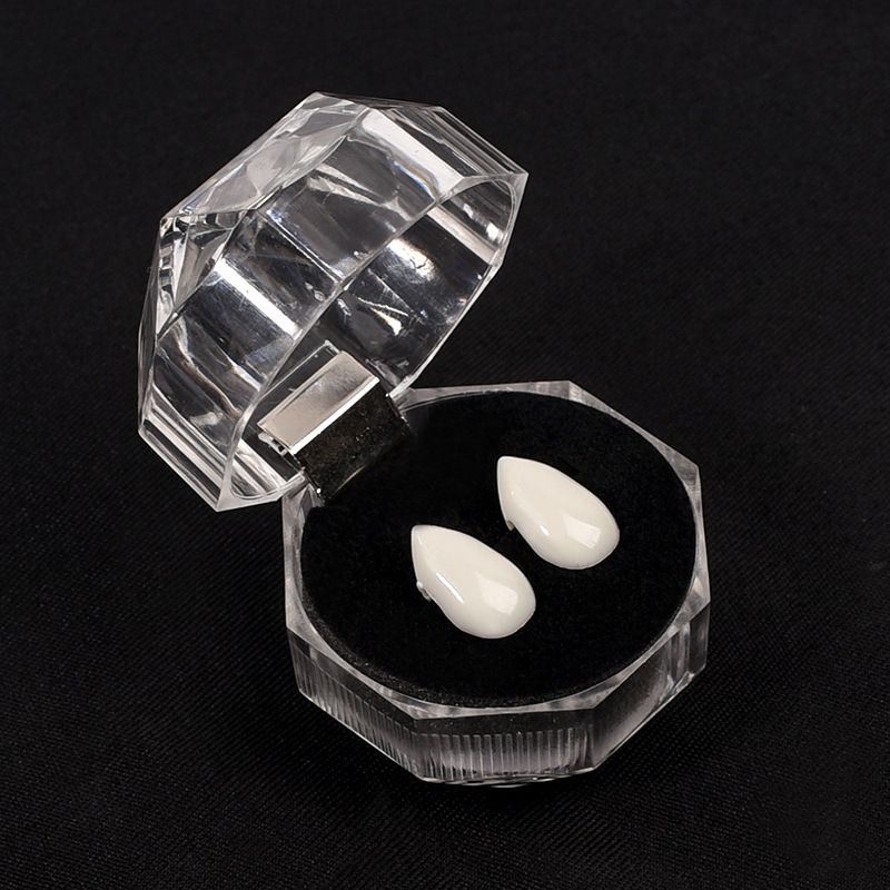 (13mm) Halloween Vampire Teeth Fake Fangs Zombie Cosplay Makeup Prop For Party Costume 1 Pair