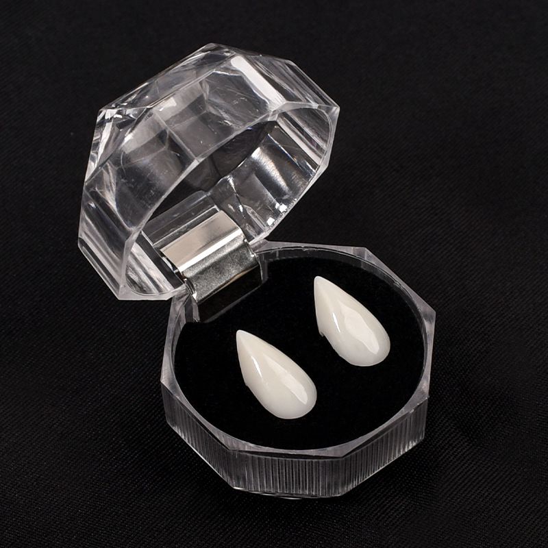 (13mm) Halloween Vampire Teeth Fake Fangs Zombie Cosplay Makeup Prop For Party Costume 1 Pair
