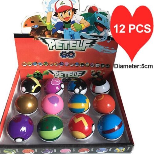 12PC 1.9INCH Pokemon Ball Set Clip 'n' Go Pokeball Random Toys Action Figures Kids Gift